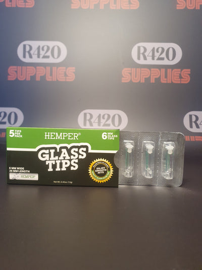 Hemper Glass Tip - Round 6mm - 5 Pack