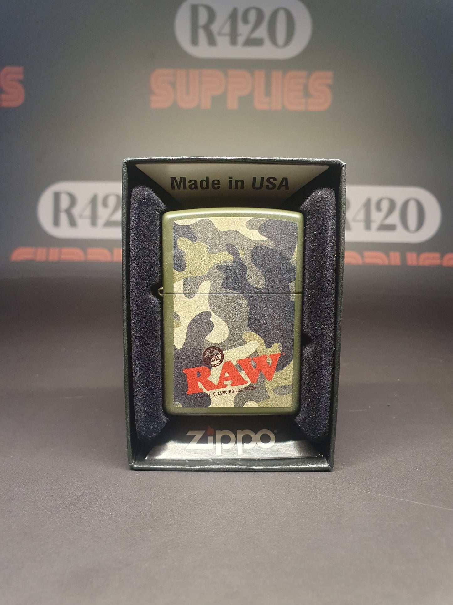 RAW Zippo Lighter - Camo (full print)