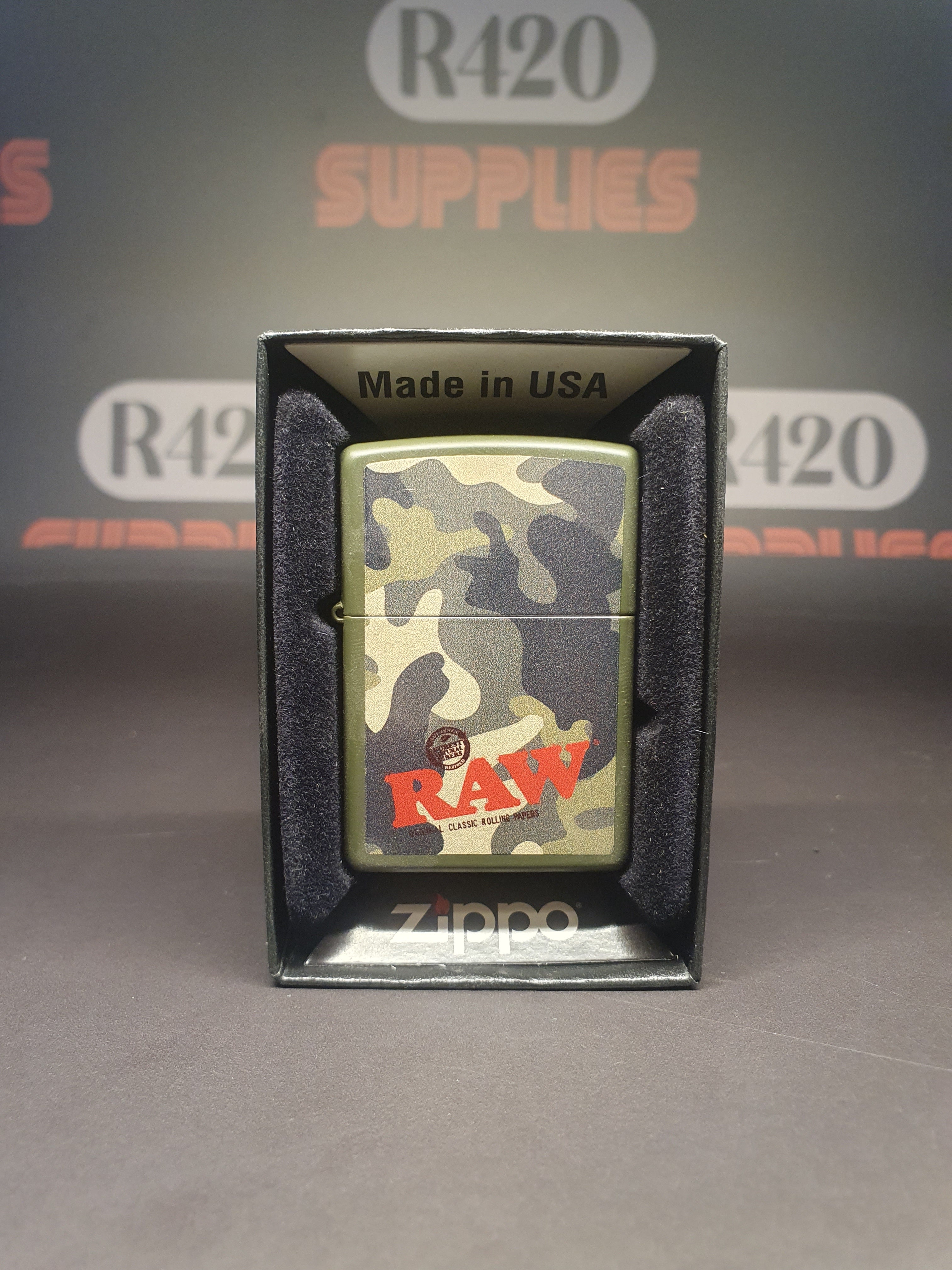 RAW Zippo Lighter - Camo (full print)