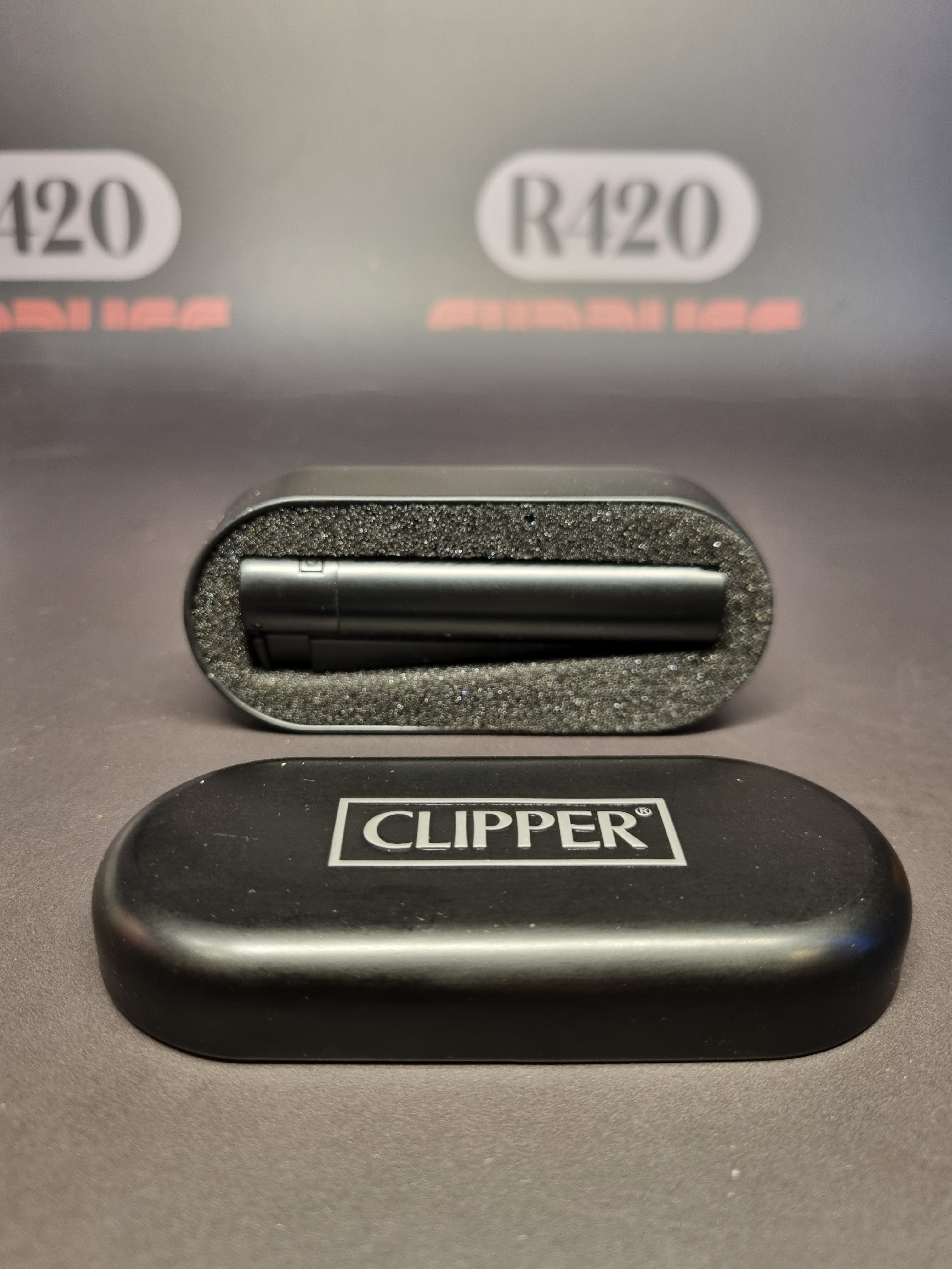 Metal Clipper Jet Lighter + Giftbox - Black