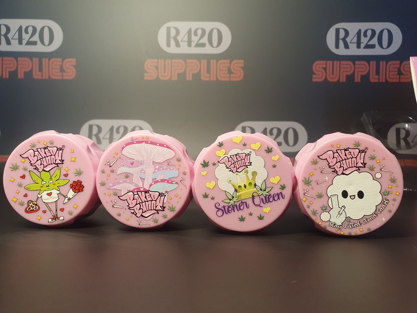 Baked Bunny Pink Plastic 4 Piece Grinder - 60mm