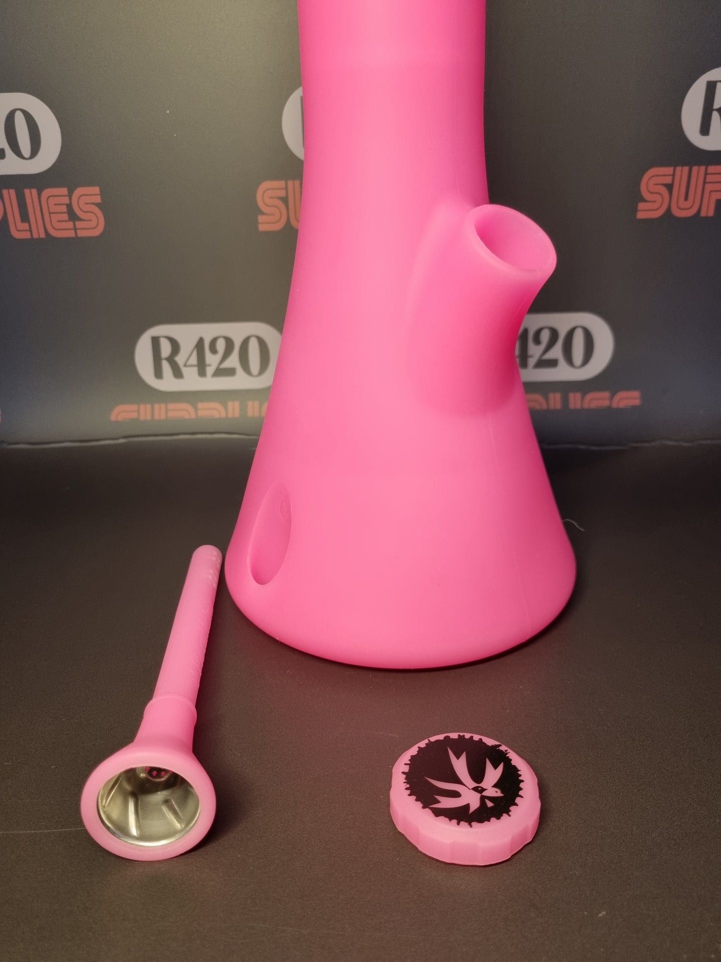 PieceMaker "Kirby" Indy Glow (blauw) siliconen bong - 37cm (Ø45mm)