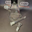 Zwart-wit gemengd geometrisch ontwerp Bong - H:41cm - Ø:50mm SG:18,8mm - 7mm dikte