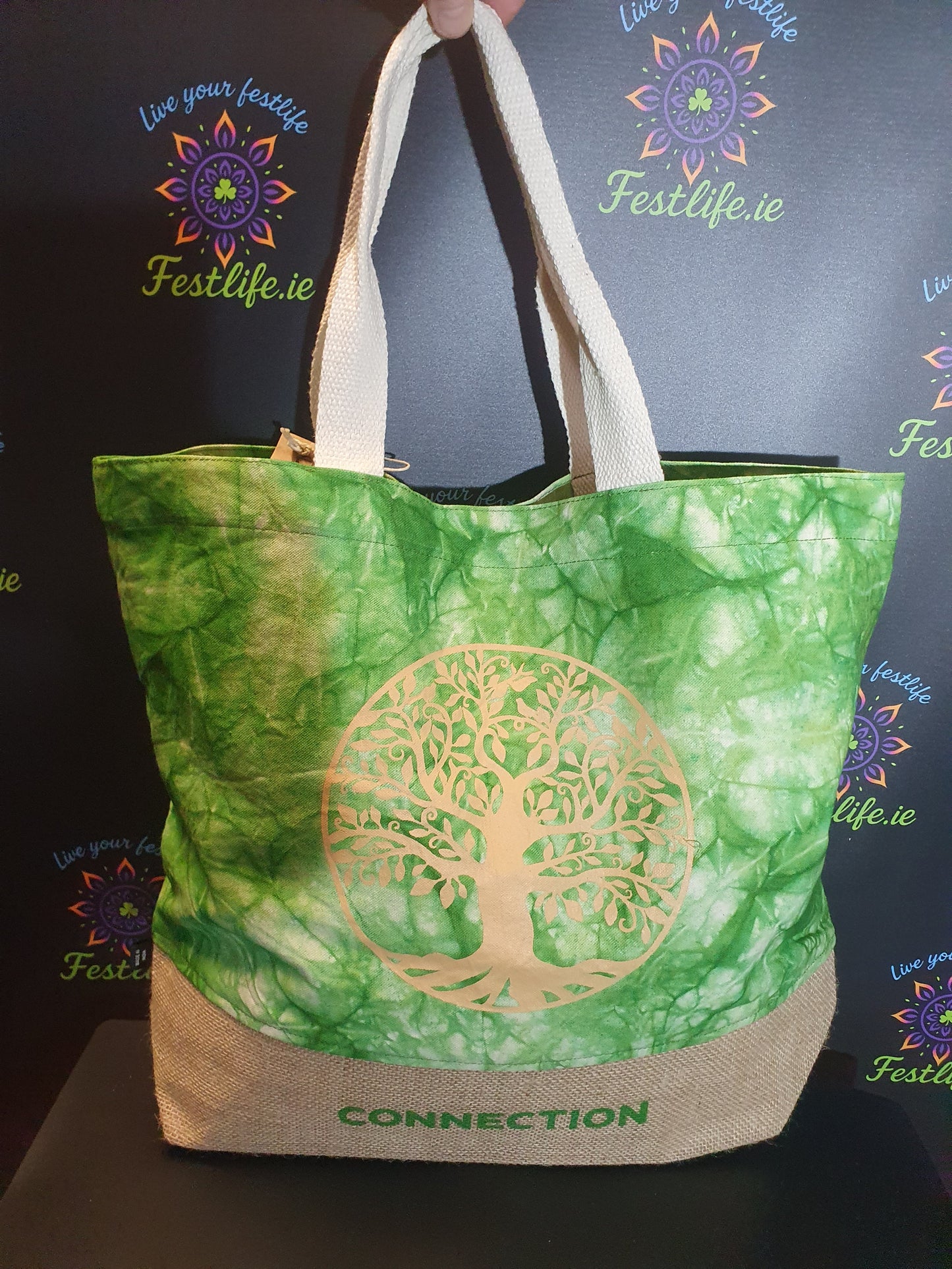 Green Stonewash - All Natural Bag - Tree Of Life (Connection)