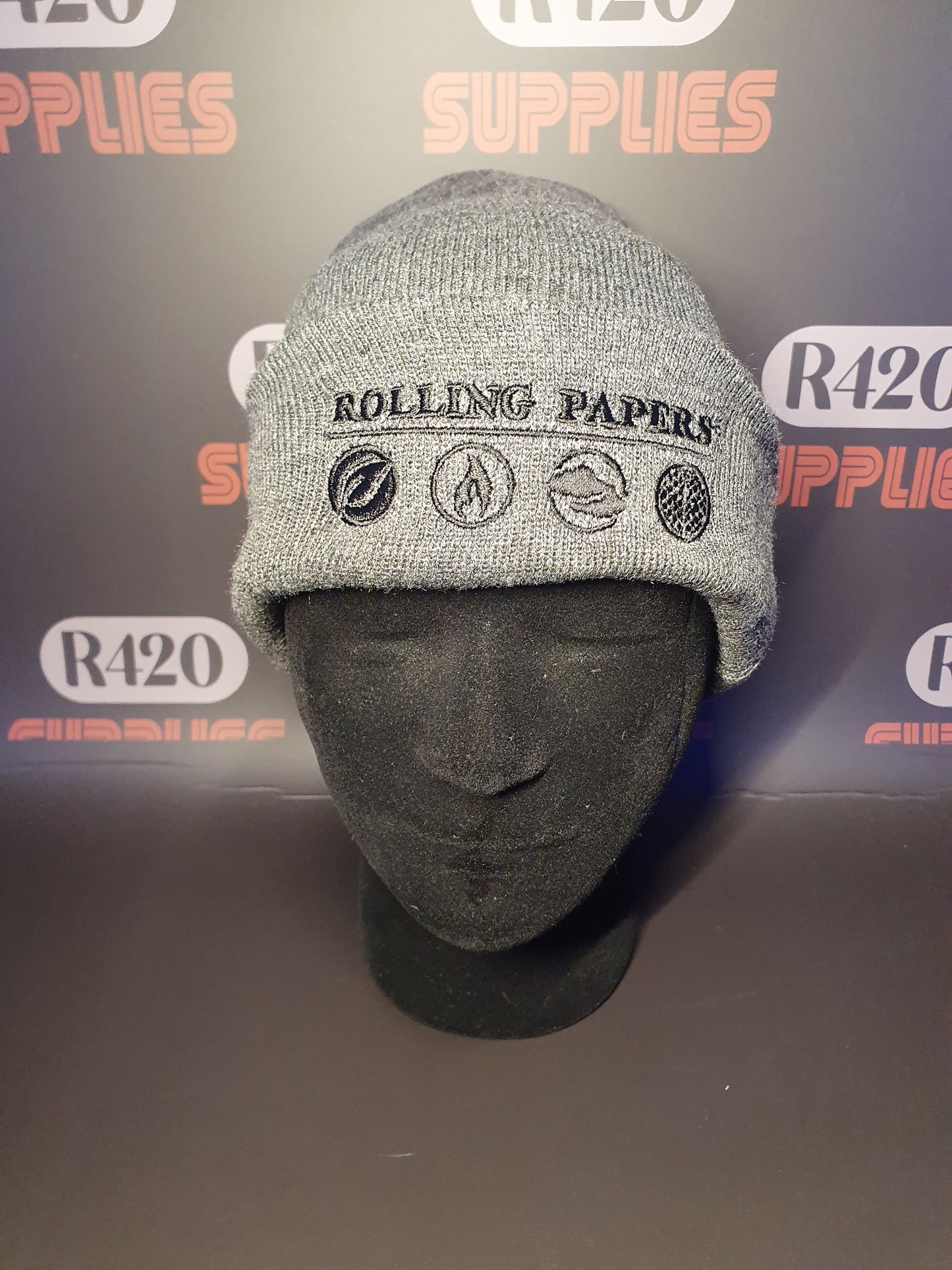 RAW  Rolling Papers Beanie Hat - Grey