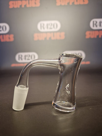 Quartz Banger - 14mm / 90° Male Fitting - Hourglass Shape - Flat Bottom Bucket with Autospin