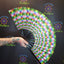 Holographic Reflective Clack Fan – 33cm | Premium Bamboo Rave Fan for Festivals & Parties