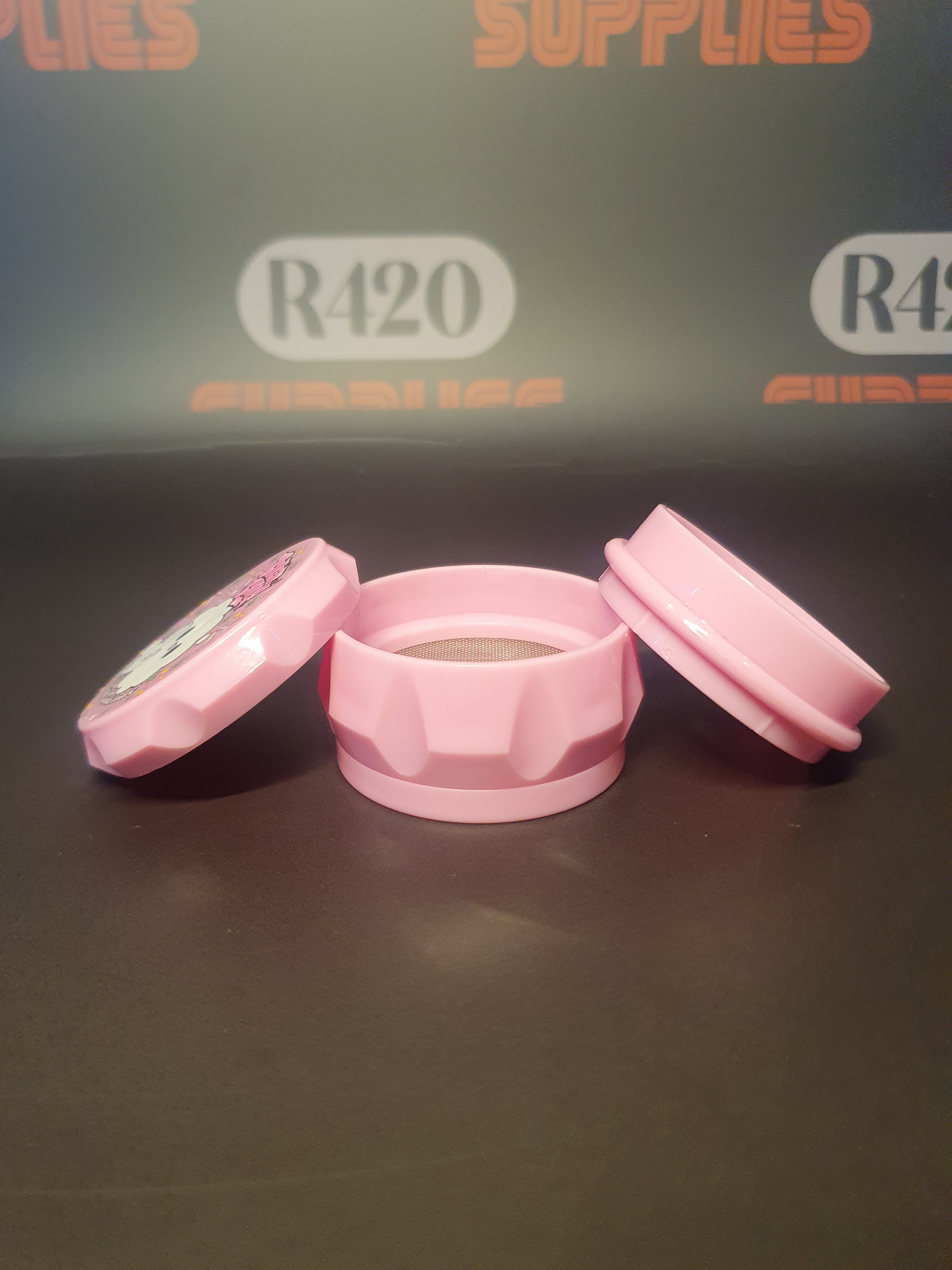 Pink Plastic 4 Piece Grinder - 60mm