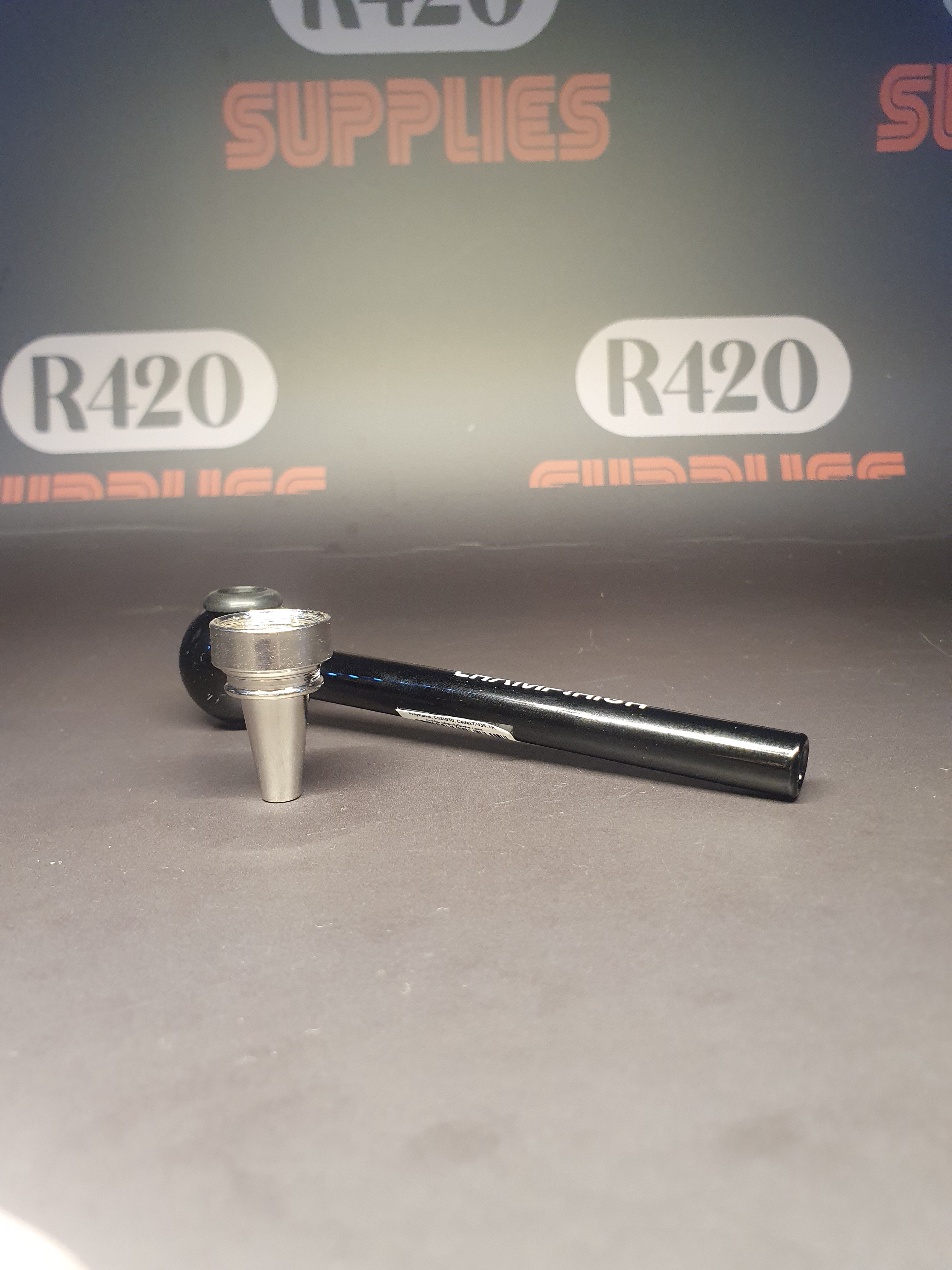 Pool Glass Pipe with Metal Bowl - 115mm