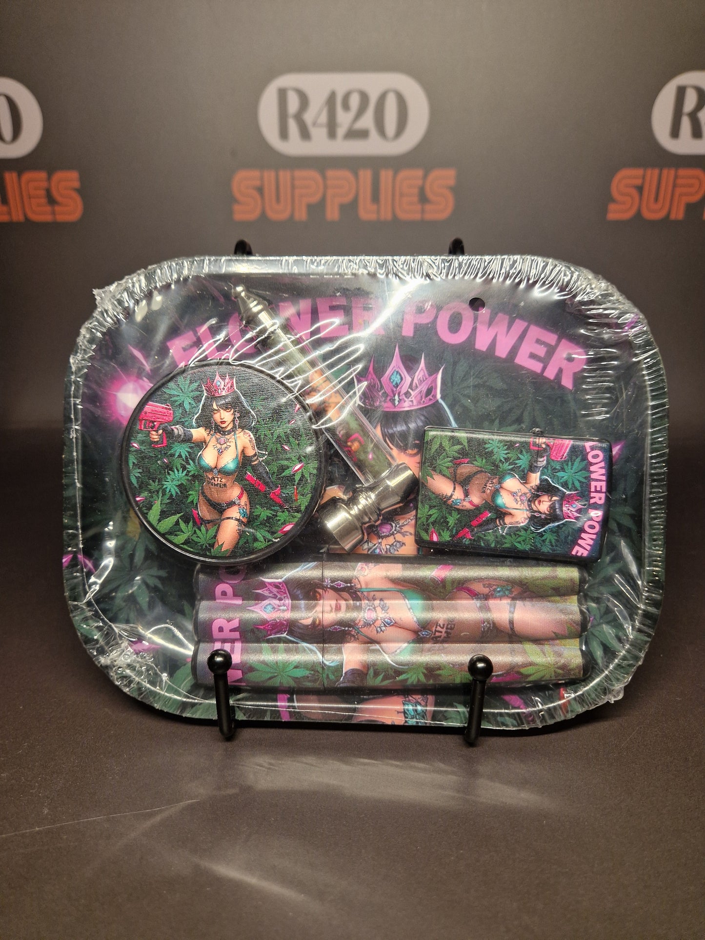Flower Power Metal Tray Set - 5 Piece