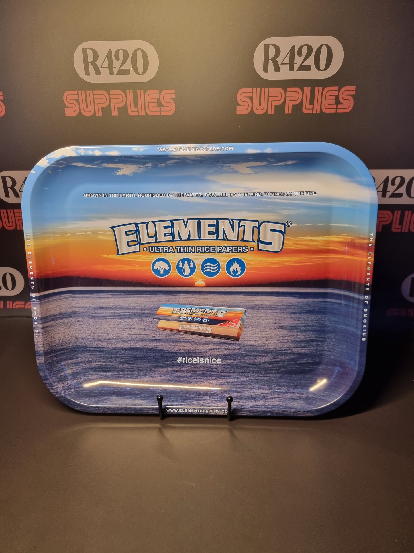 Elements Metal Rolling Tray - Blue - Large