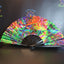 Holographic Reflective Clack Fan – 33cm | Premium Bamboo Rave Fan for Festivals & Parties