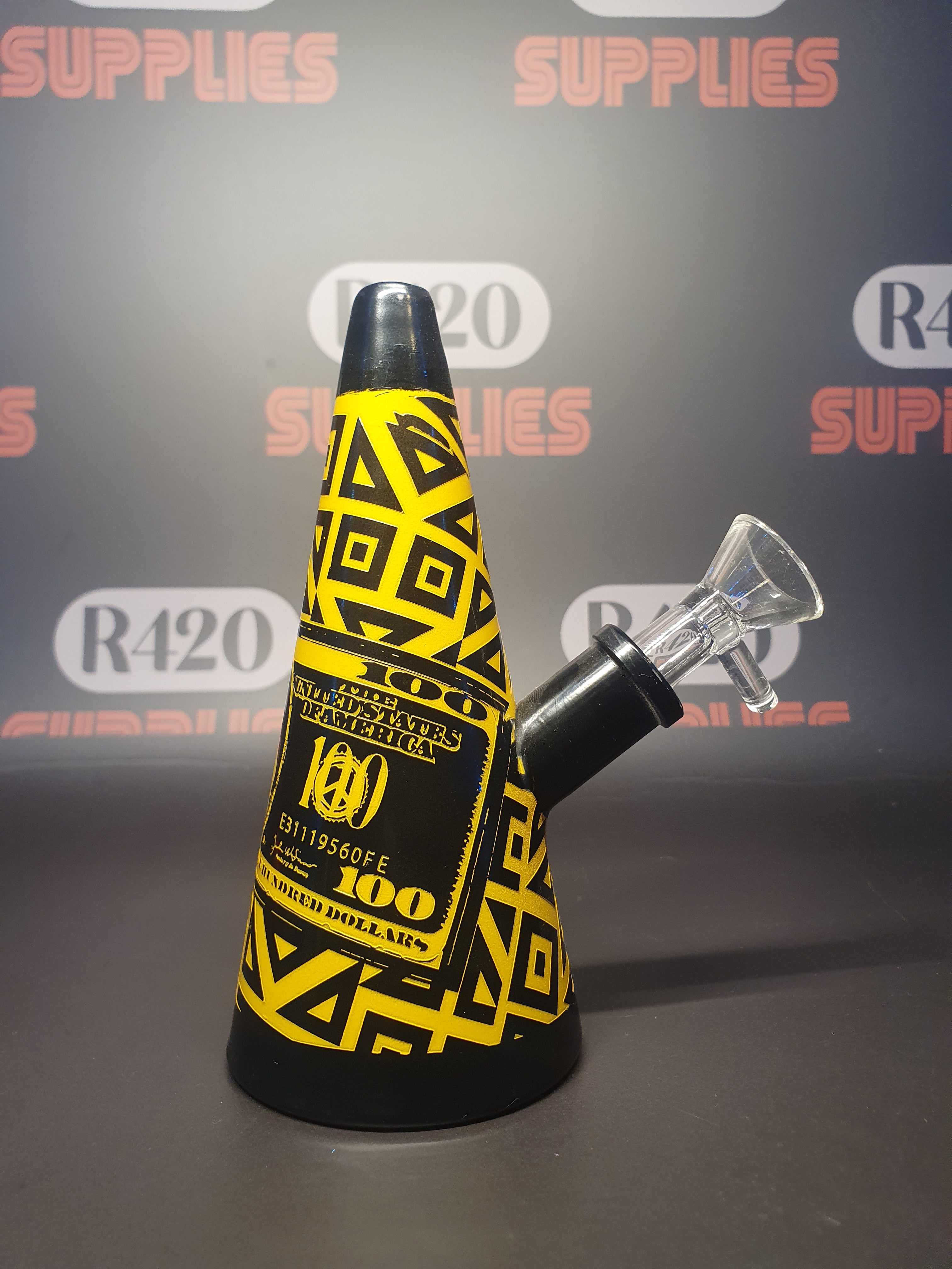 Cone Bong - $100 Bill Design - 50cm
