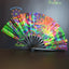 Holographic Reflective Clack Fan – 33cm | Premium Bamboo Rave Fan for Festivals & Parties