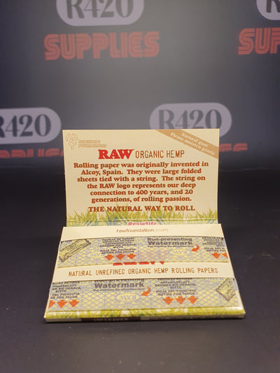 RAW Organic Hemp Single Wide - Double Window - 100 Leaves