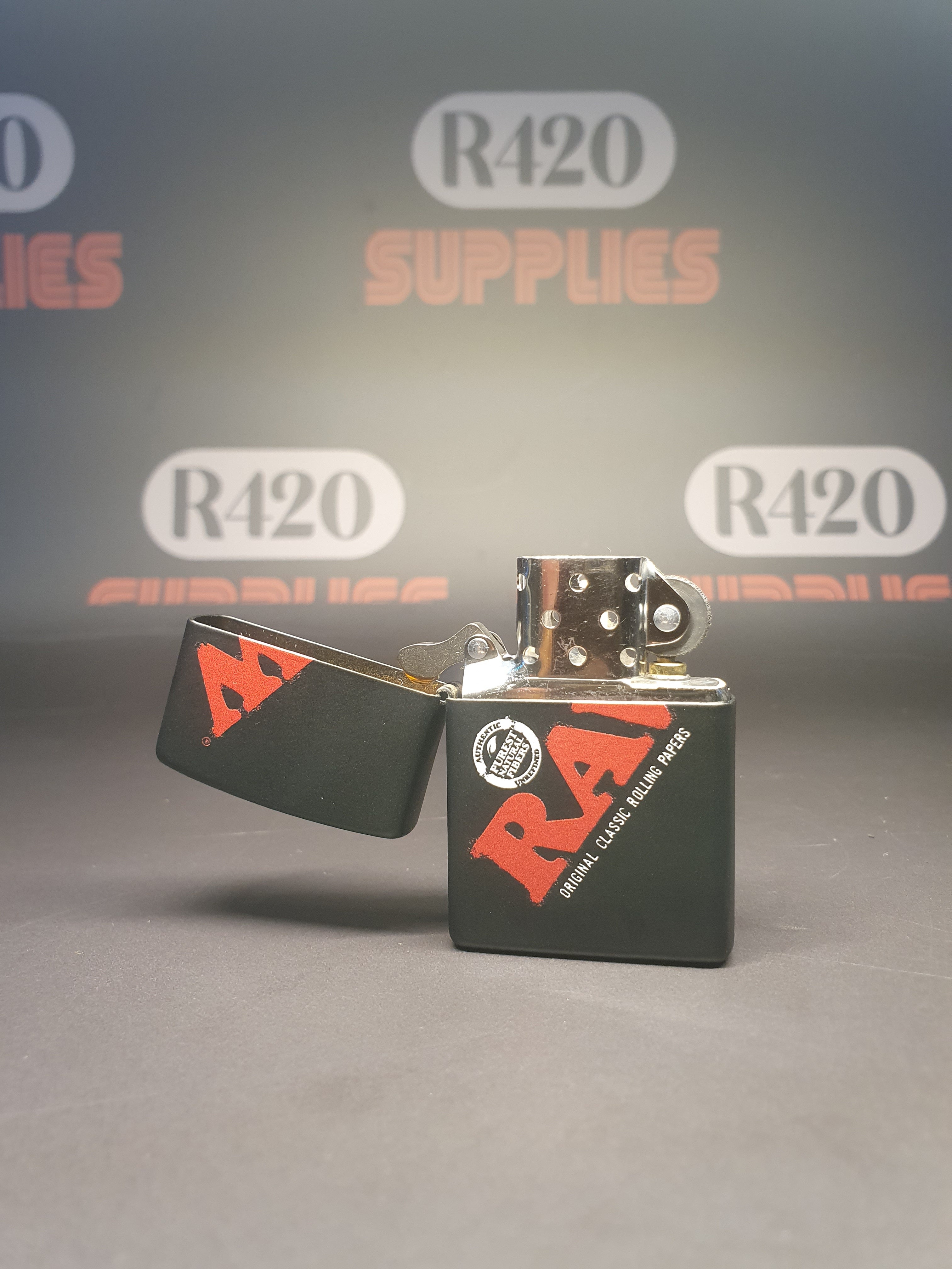 RAW Zippo Lighter - Black with Logo
