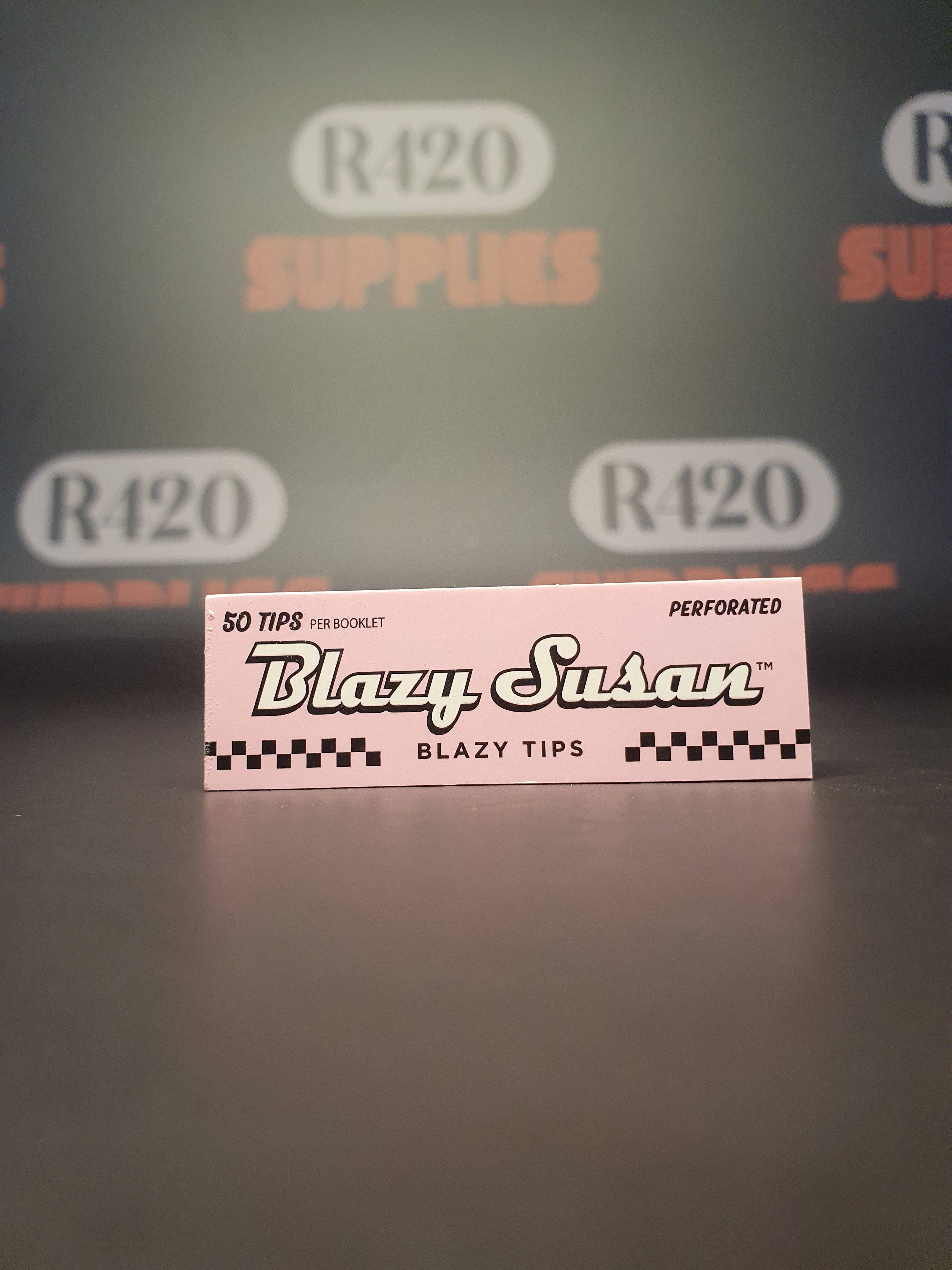Blazy Susan Pink Cardboard Filter Tips - Perforated
