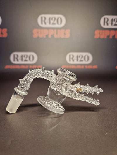 Quartz Slurper- 14mm / 90° Male Fitting - Crocodile Design - Clear
