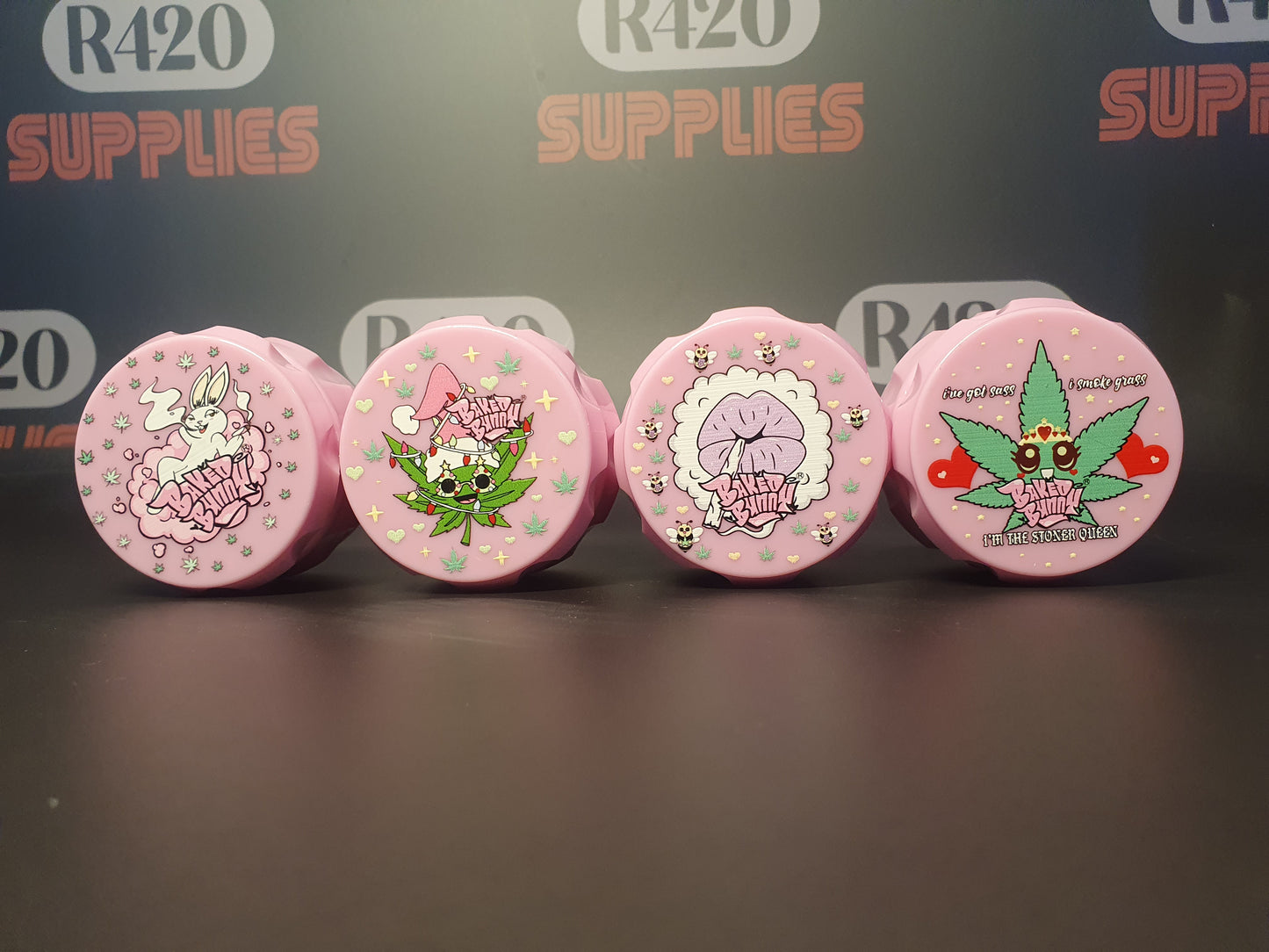 Baked Bunny Pink Plastic 4 Piece Grinder - 60mm