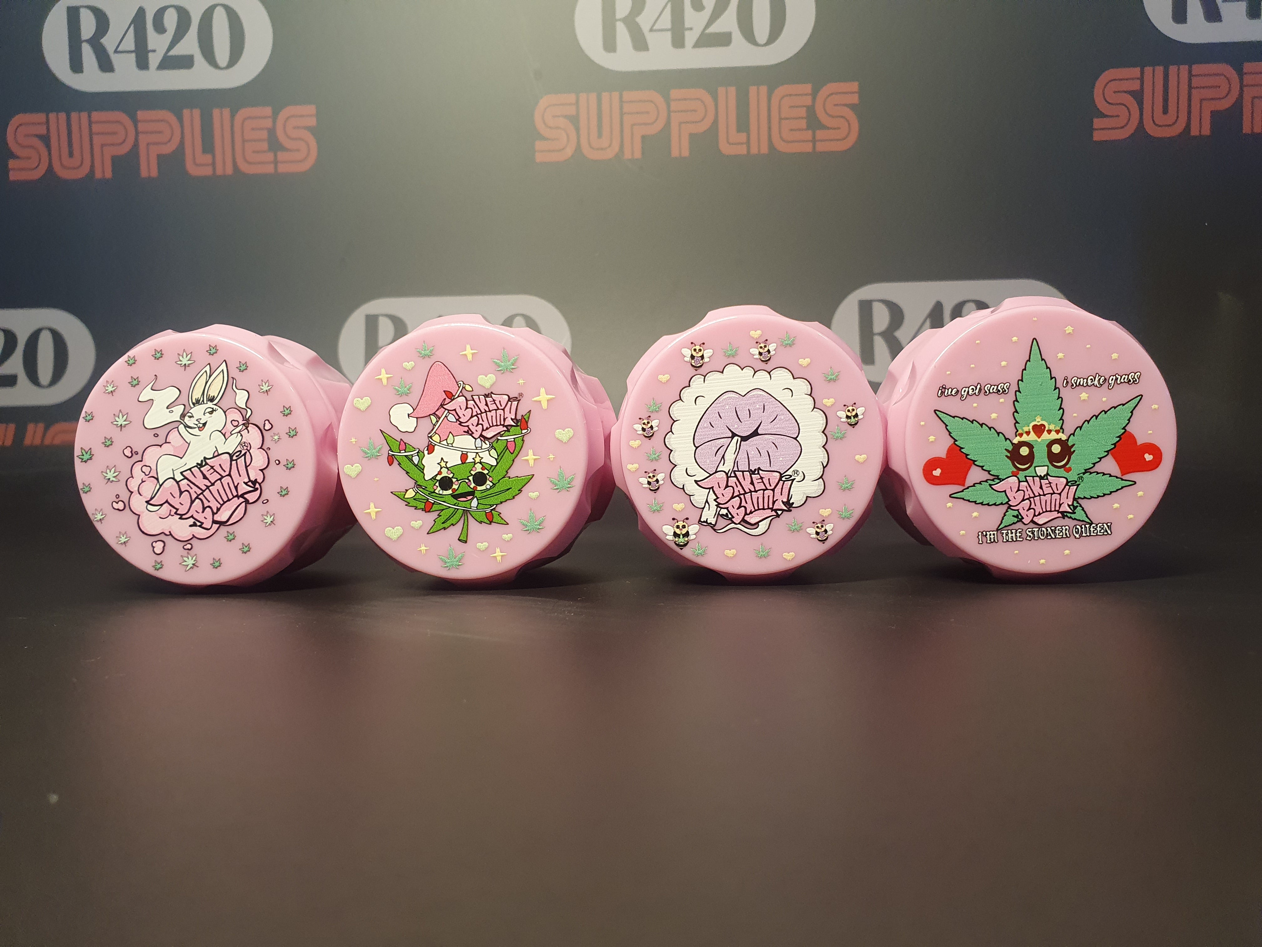 Pink Plastic 4 Piece Grinder - 60mm