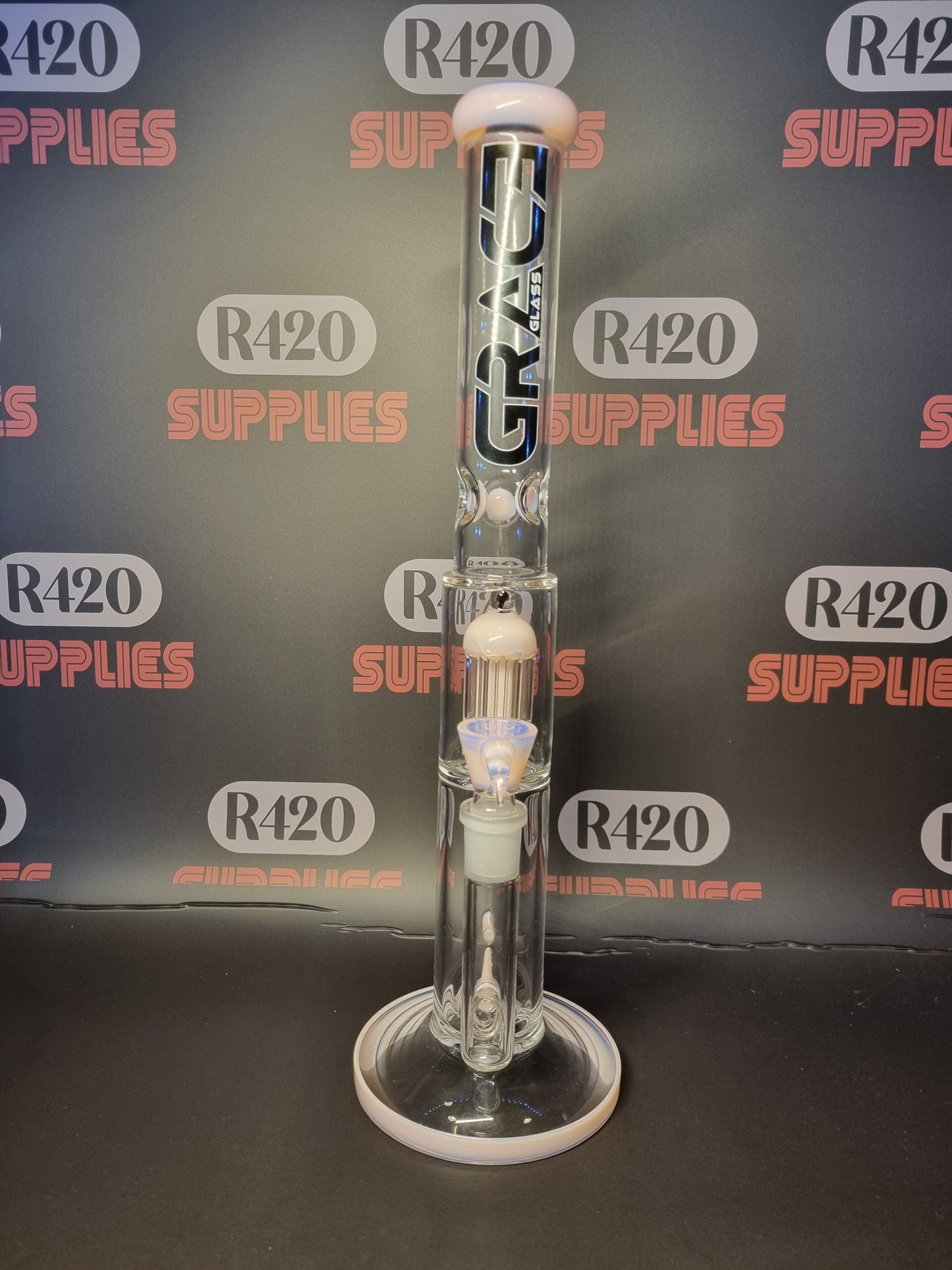 Grace Glass - Pink Barrel Bong H:42cm - 5mm Thick