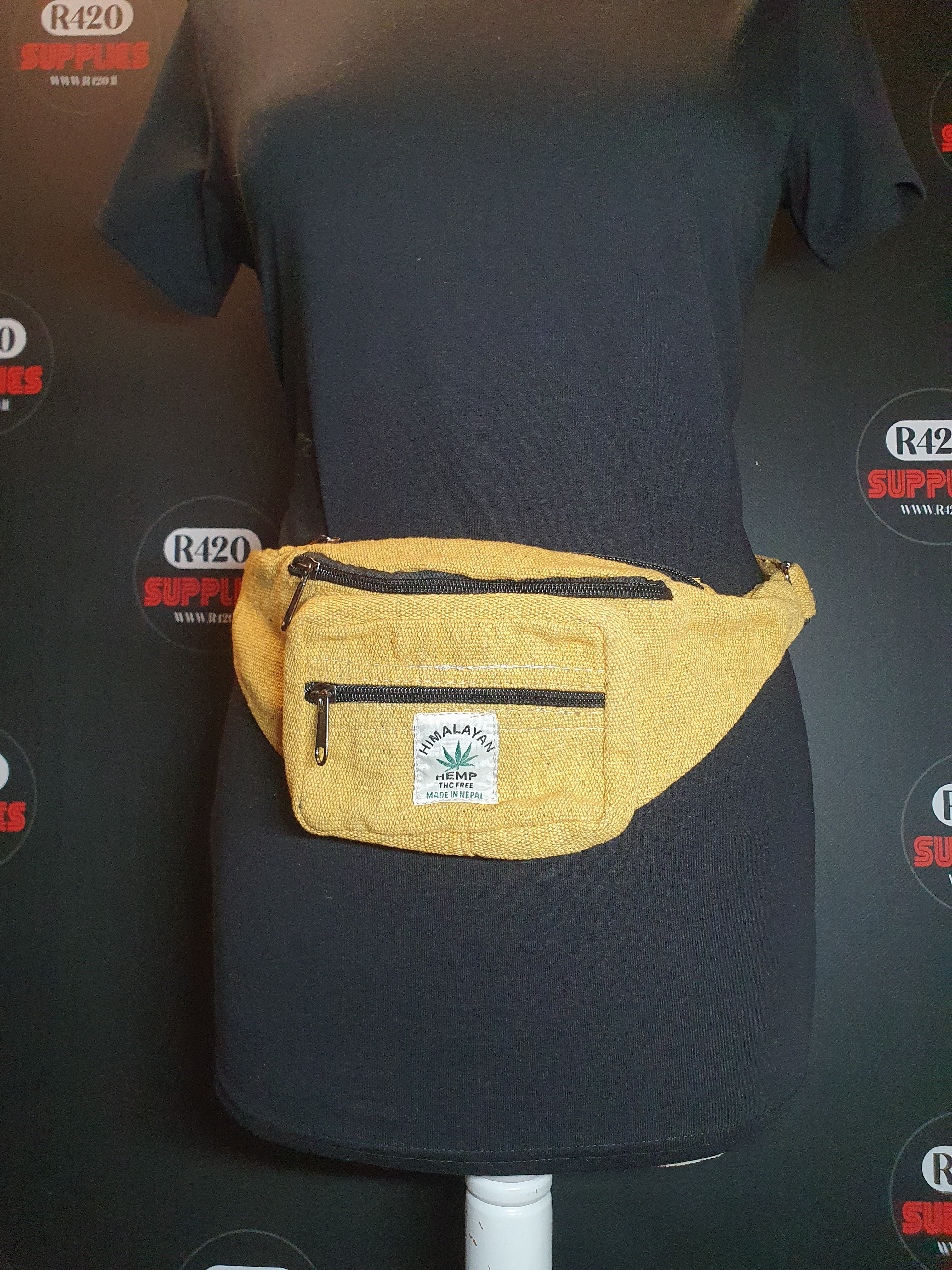 Handmade Himalayan Hemp Bum Bag / Money Belt - Yellow