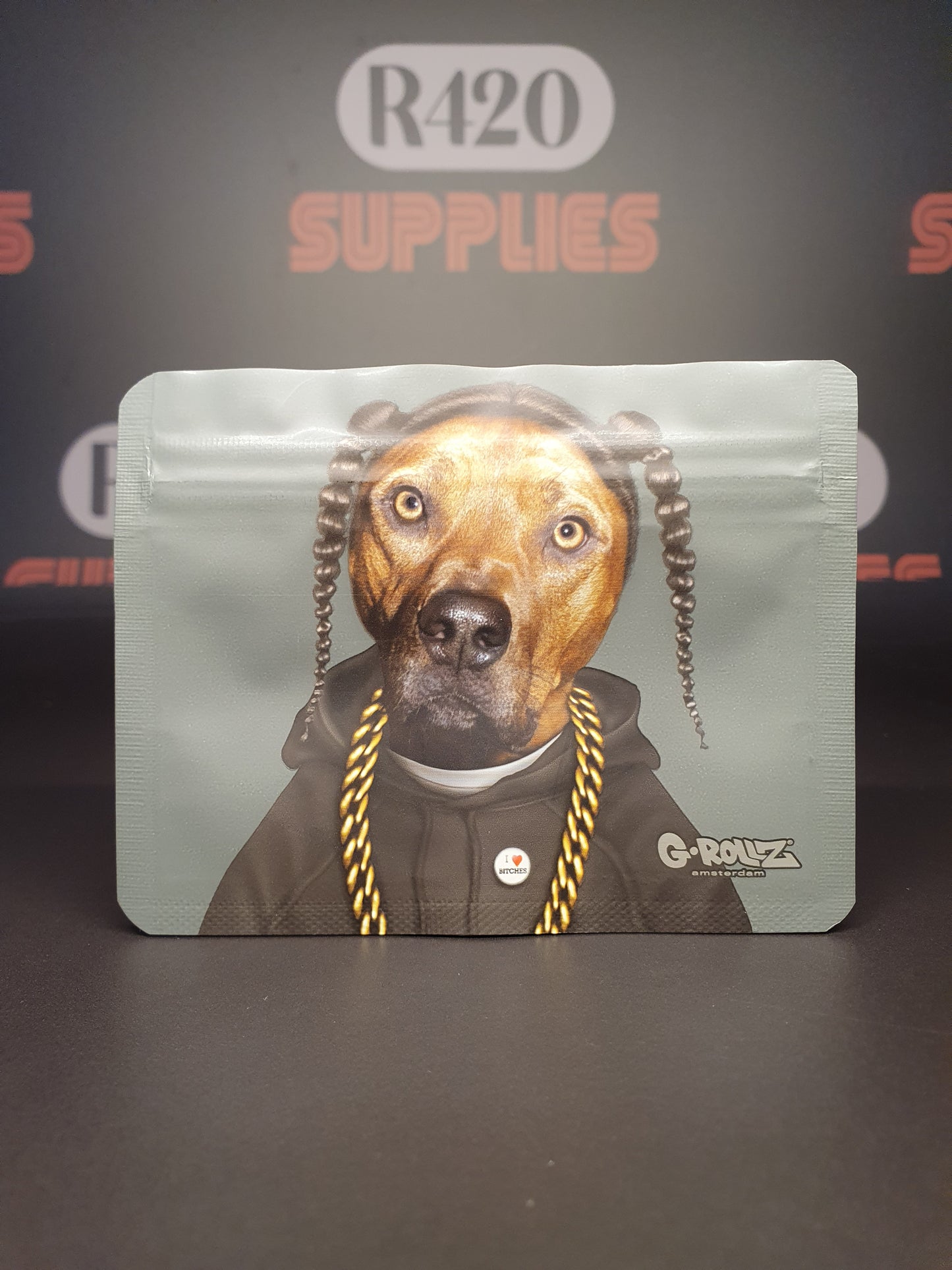 Mylar Geurdichte Zak - Rap Dog - 105x80mm - 50 Zakken