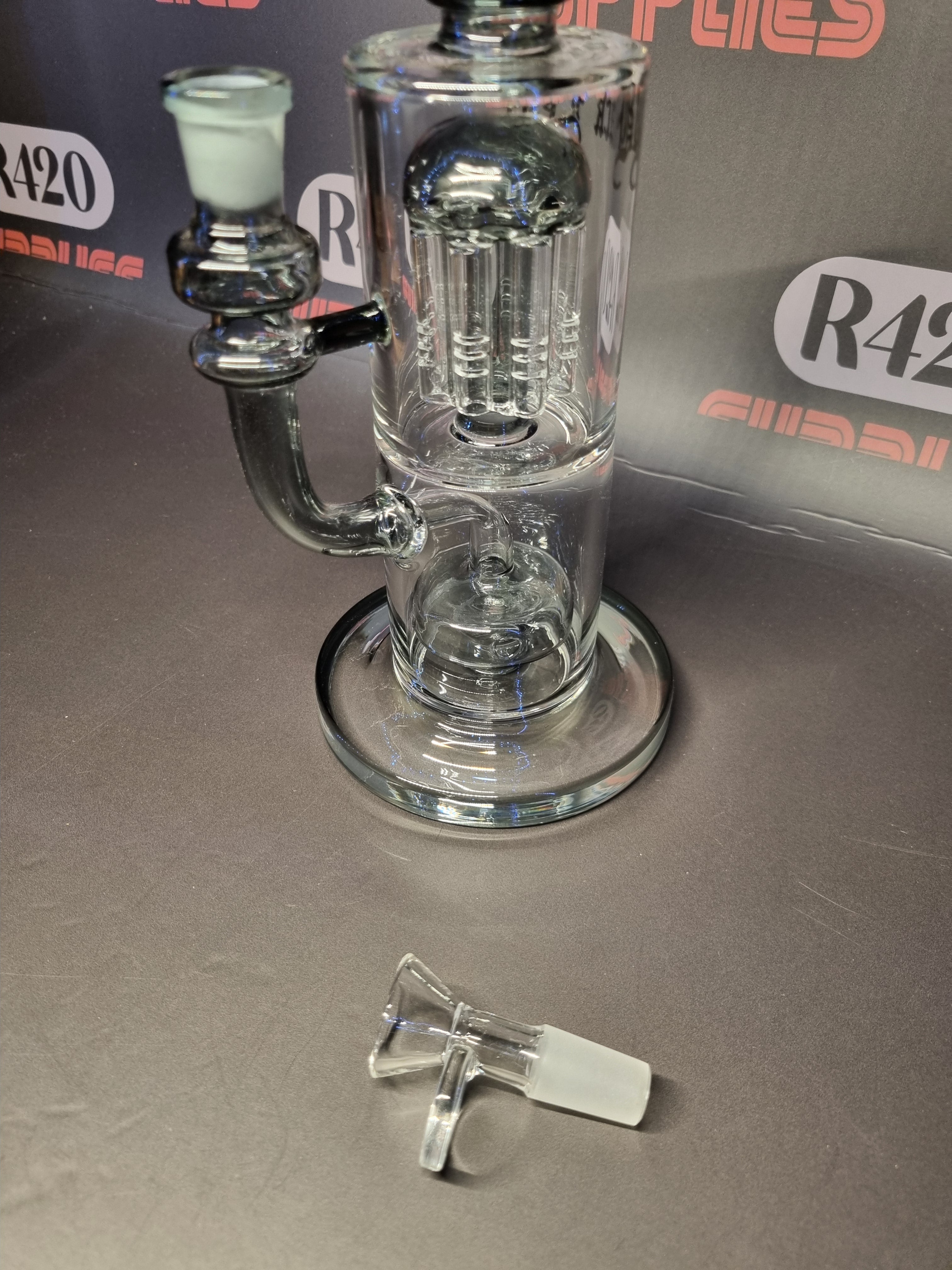 Black Leaf - Percolator Bong + Diffuser  - H285mm - Grey
