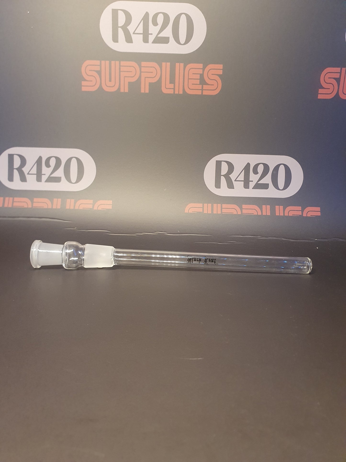 Glazen downstem - 18 mm buitenste 14 mm binnenste verbinding - 160 mm lang