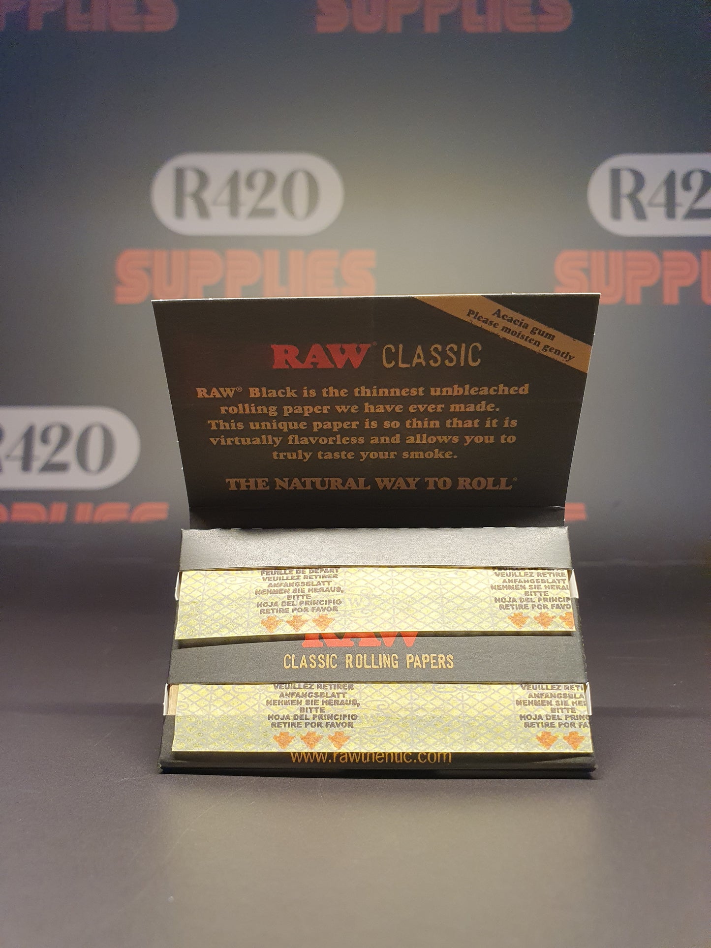 Raw Black Single Wide - Double Window - 100 Leaves