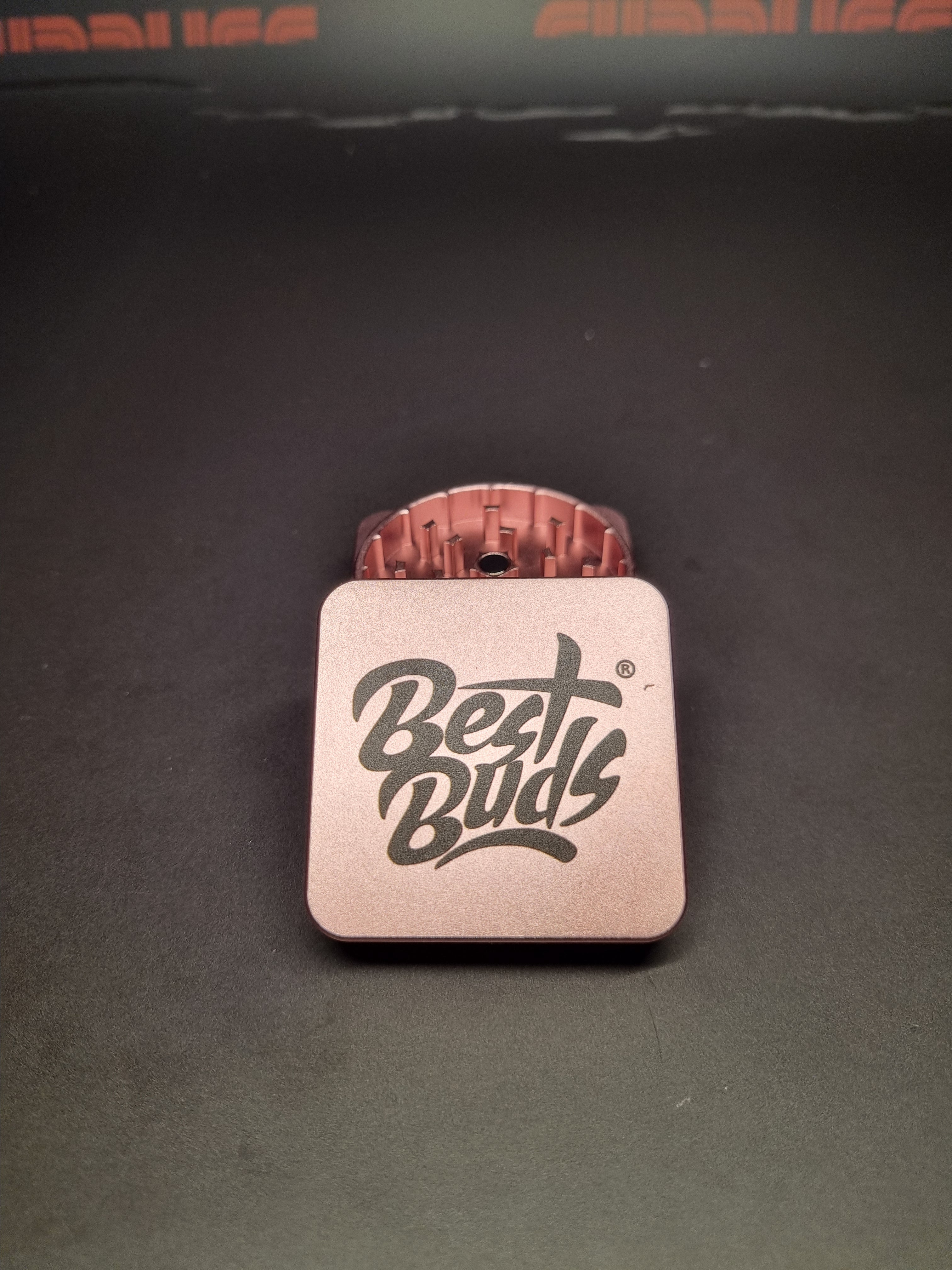 Best Buds 2 Piece Aluminium Grinder - Square - Pink