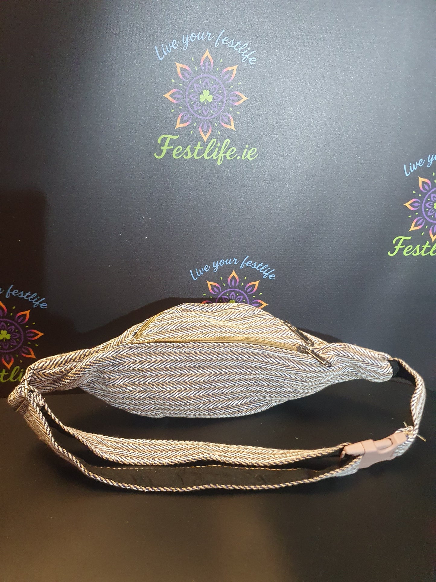 Handmade Hemp Bum Bag - Blue