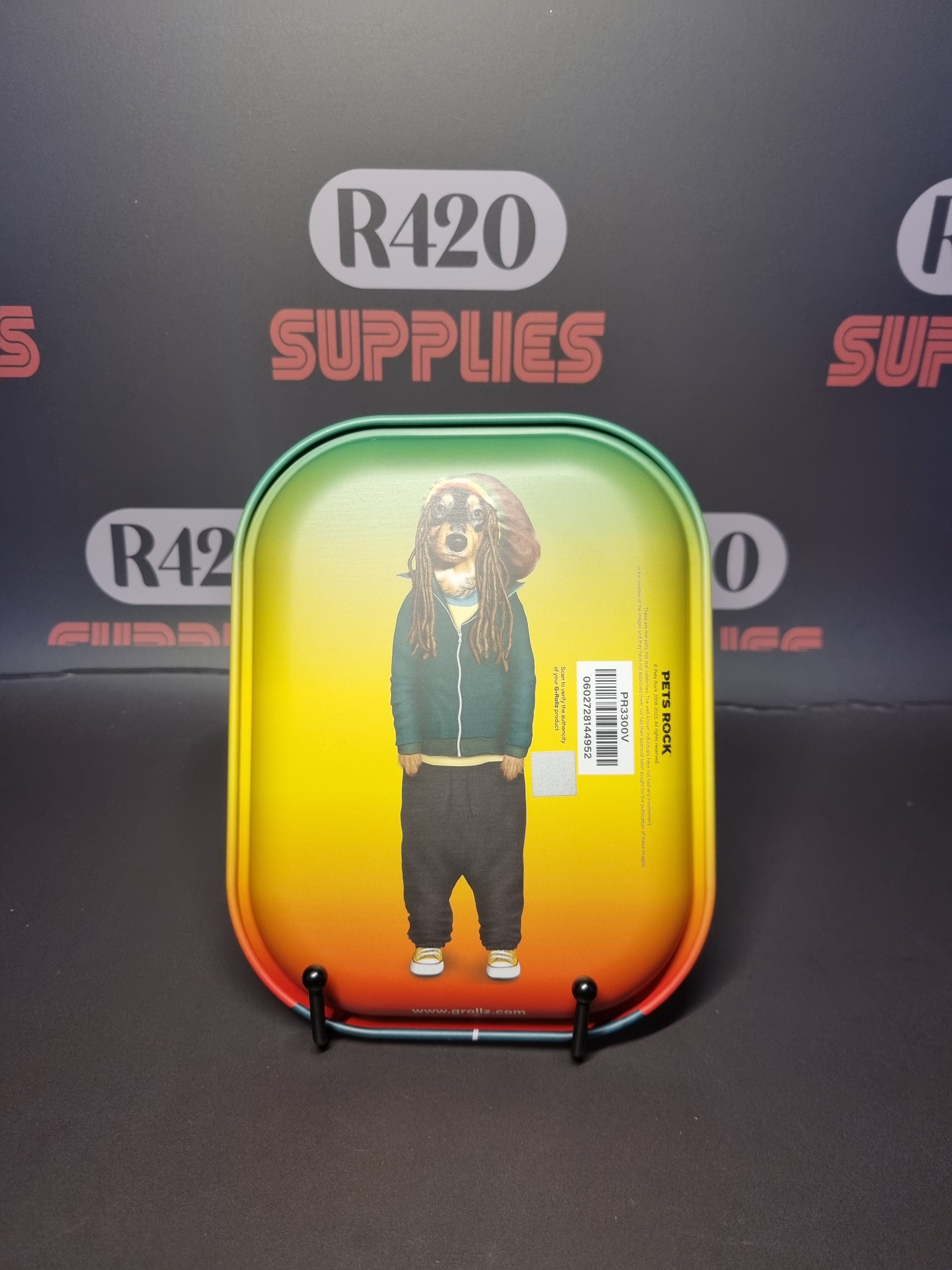 G-Rollz Pets Rock Mini Metal Rolling Tray - "Reggae Dog"