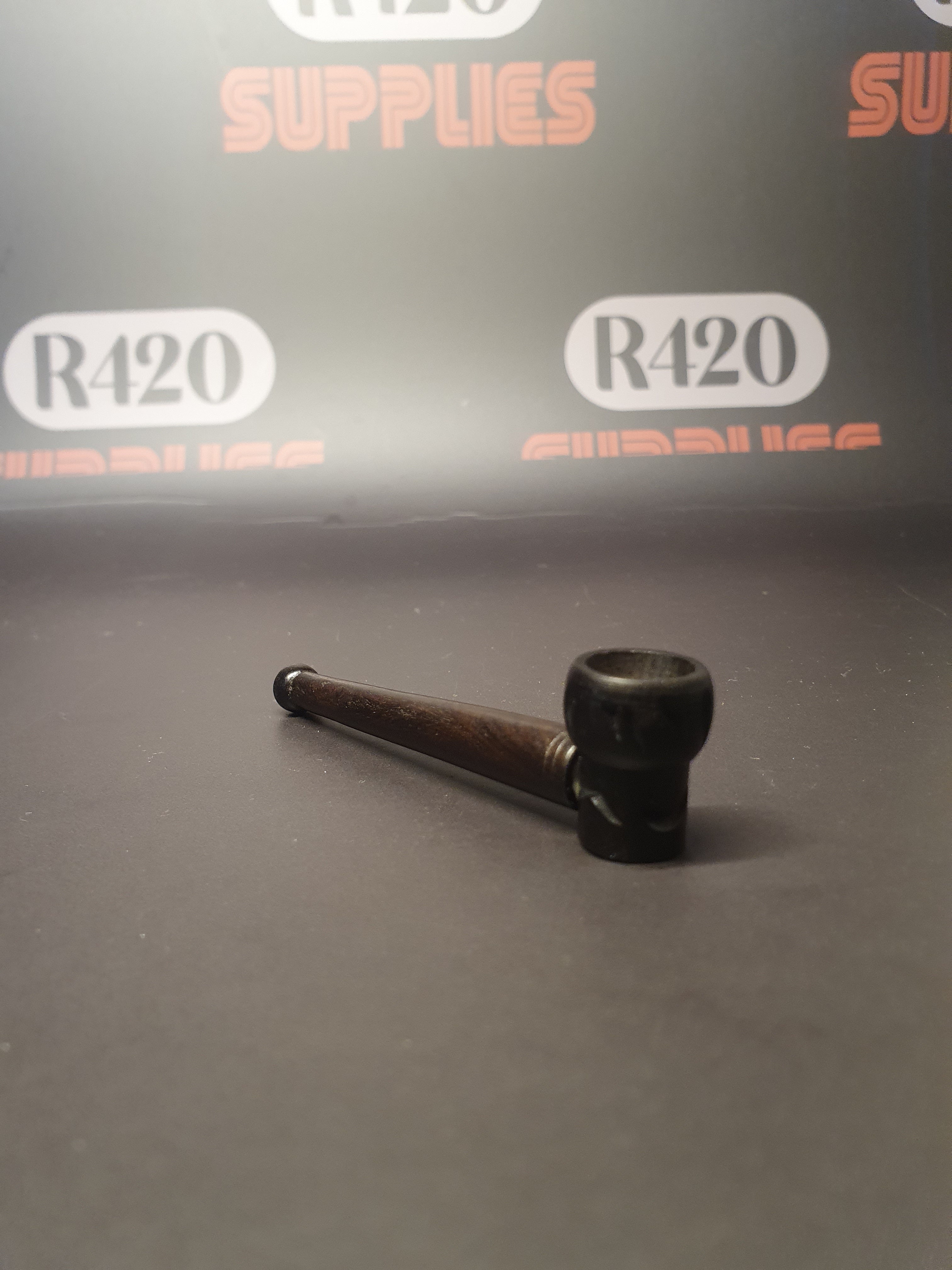 Black Wooden Pipe - 90mm