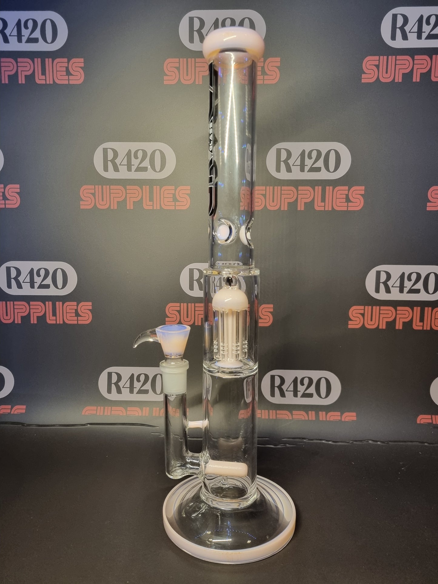 Grace Glass - Pink Barrel Bong H:42cm - 5mm Thick