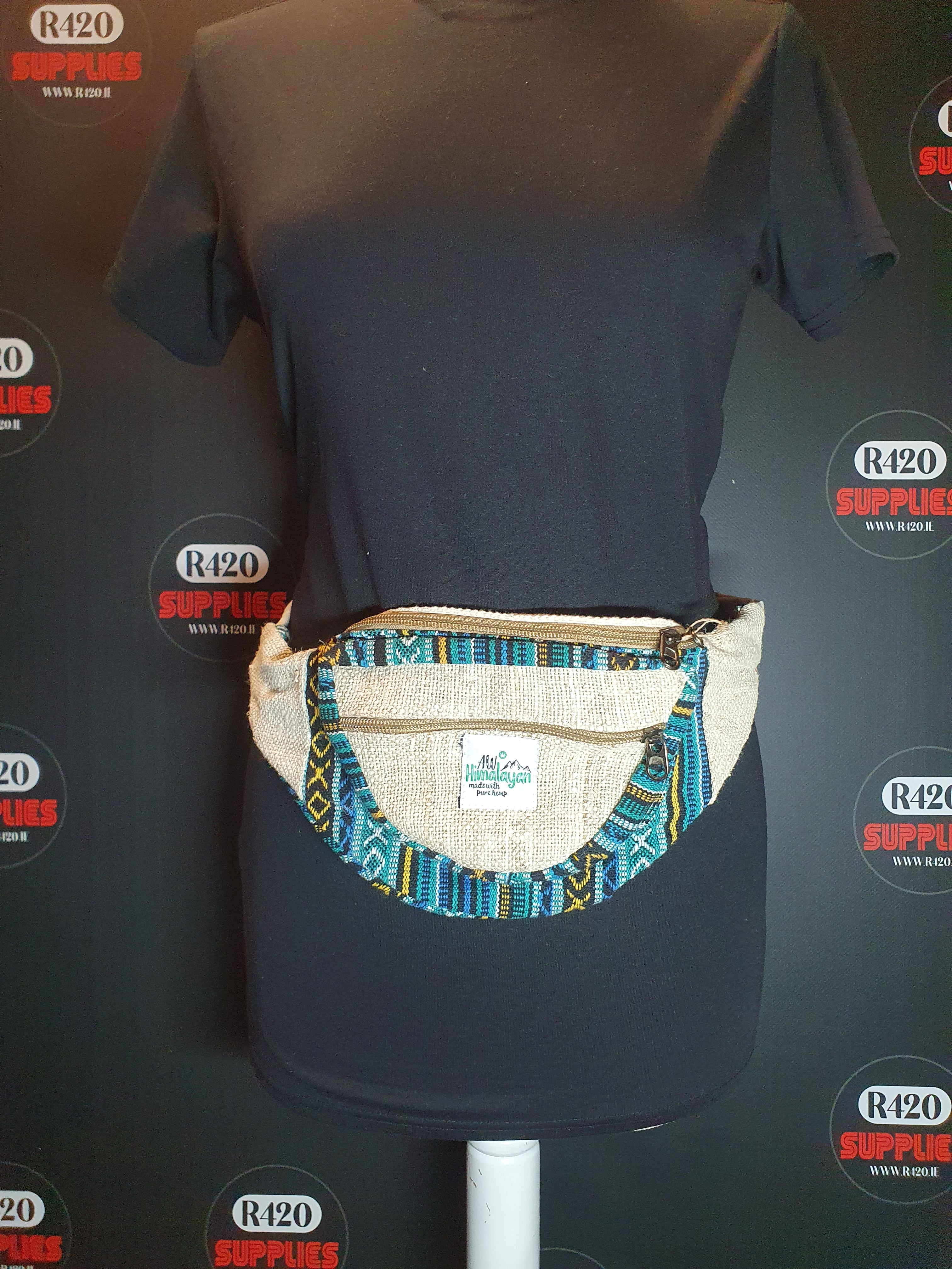 Handmade Himalayan Hemp Bum Bag / Money Belt - teal