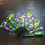 Holographic Reflective Clack Fan – 33cm | Premium Bamboo Rave Fan for Festivals & Parties