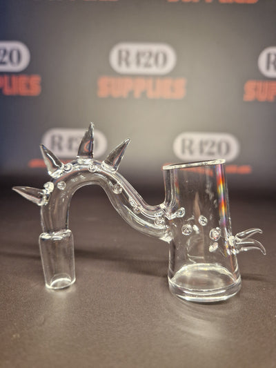 Quartz Banger - 14mm / 90° Male Fitting - Large Bowl and Spikes with Autospin
