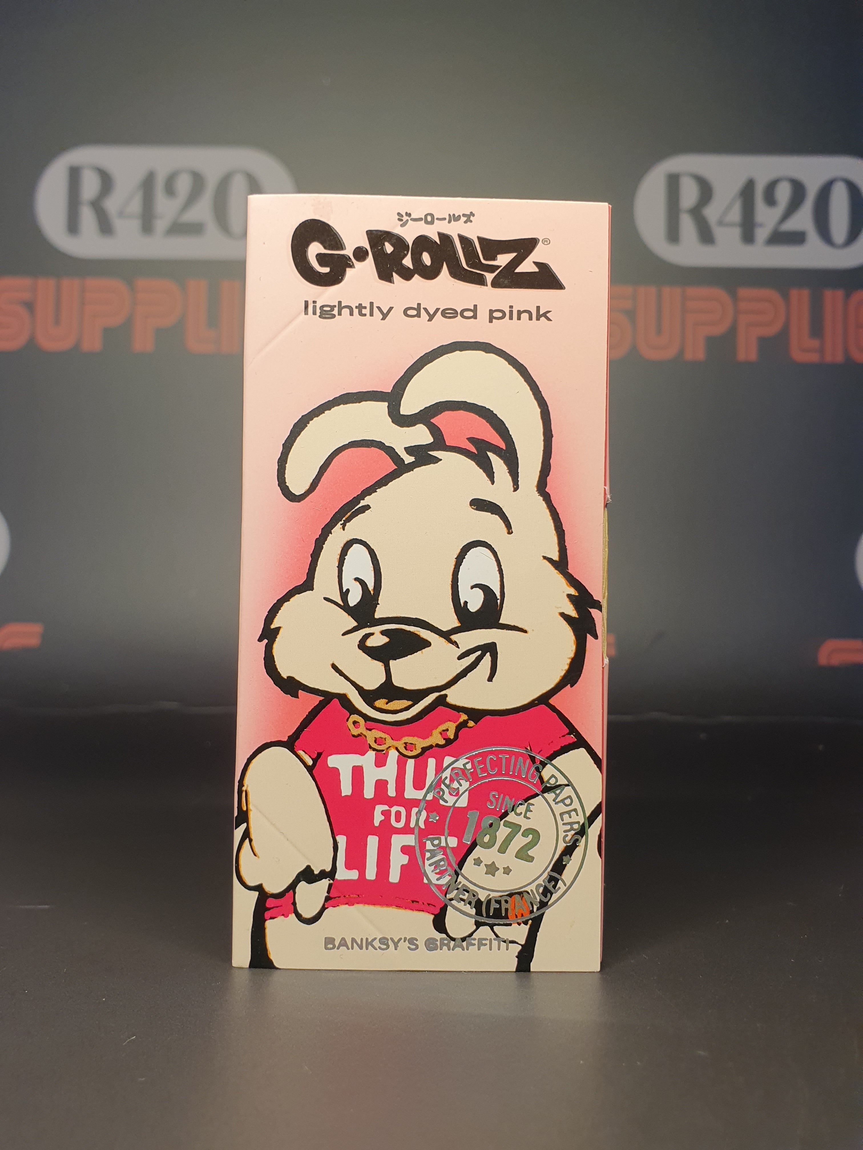 G-Rollz Banksy Graffiti Kingsize Slim, Tips, Poker & Tray - Thug For Life Bunny