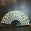 Holographic Reflective Clack Fan – 33cm | Premium Bamboo Rave Fan for Festivals & Parties