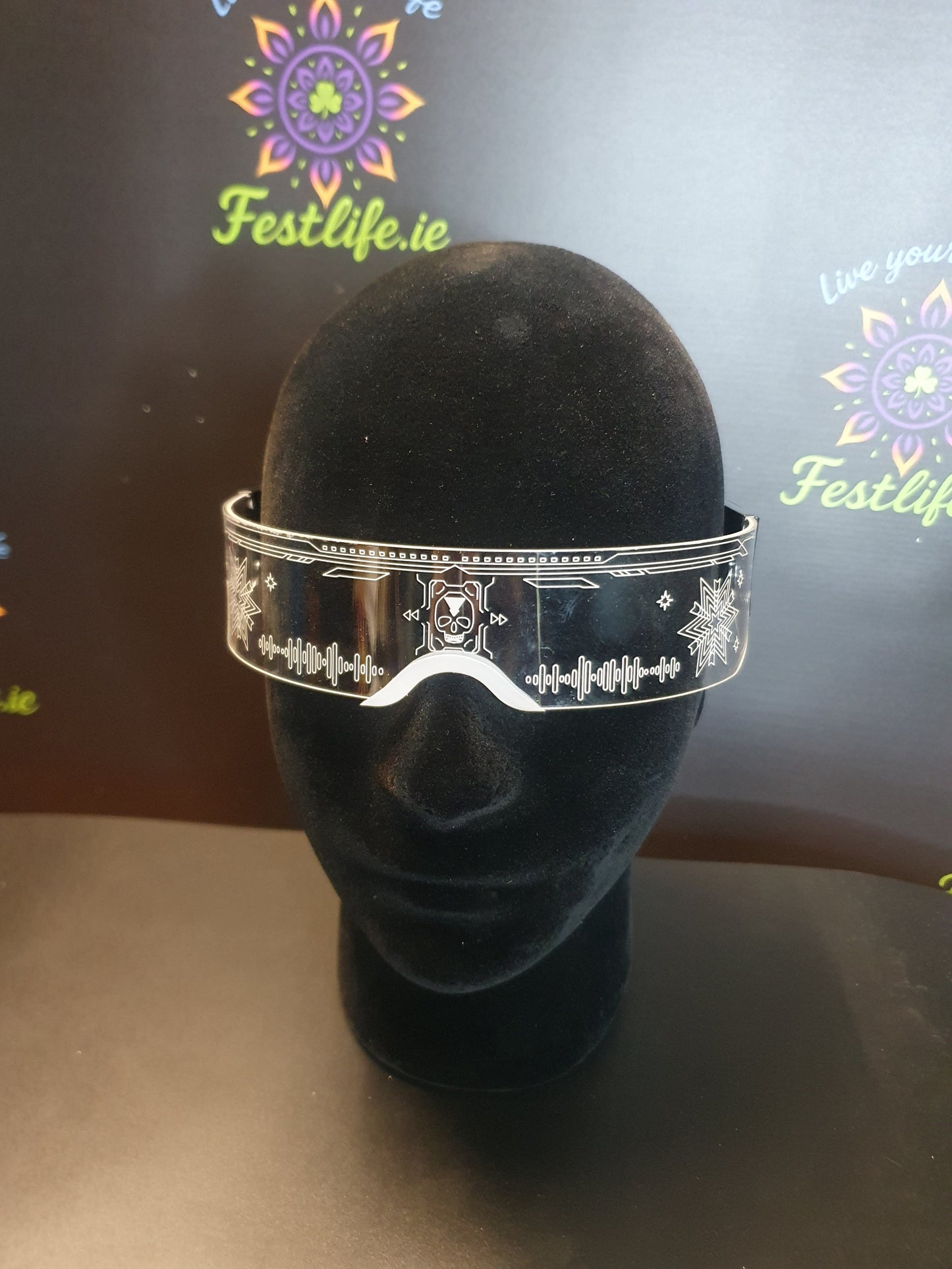 Futuristic LED Light-Up Visor Glasses – 7 Color Glow | Rave, Festival & Party Eyewear