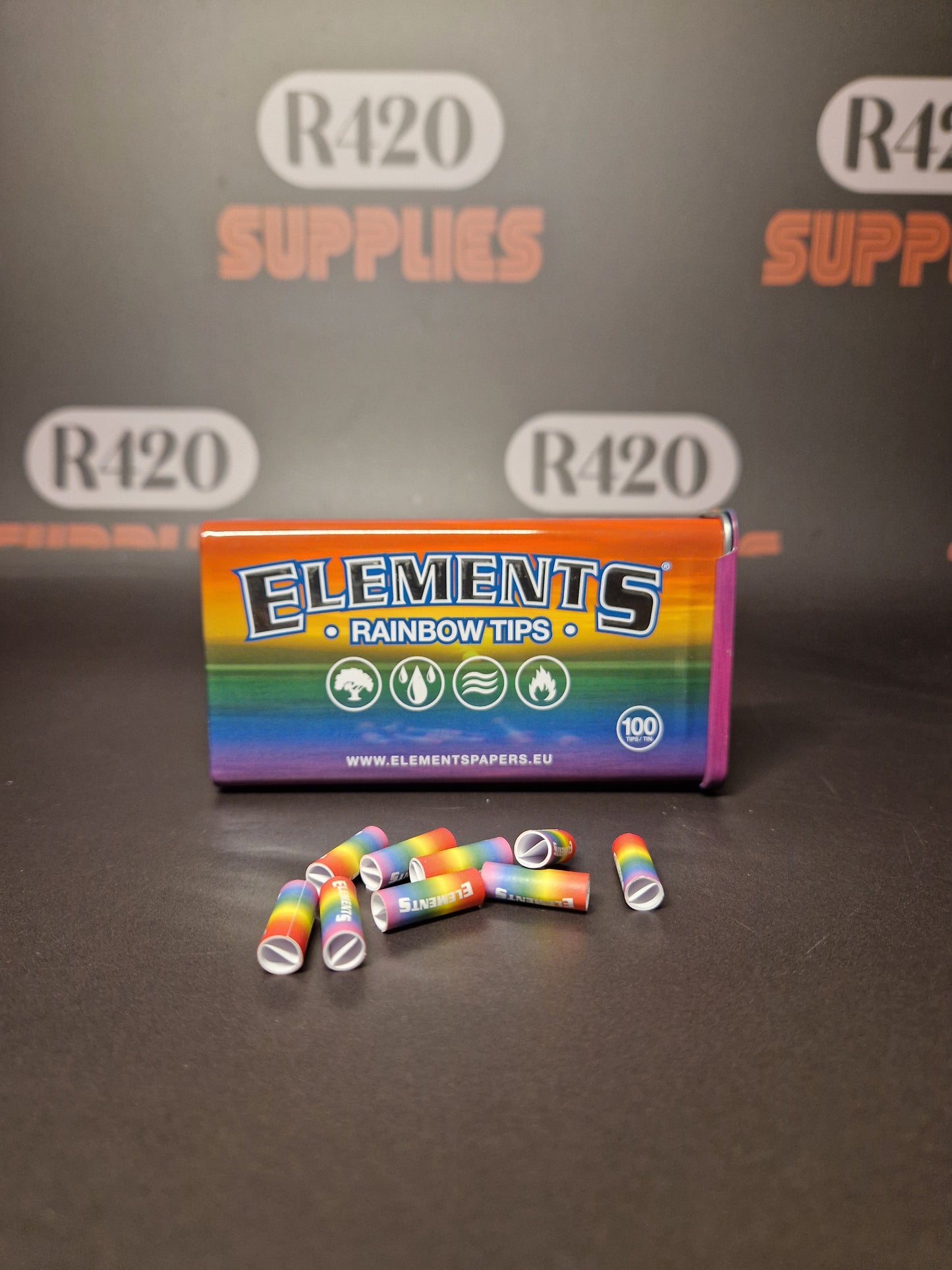 Elements Pre-Rolled Tips Tin 100 - Rainbow (limited edition)