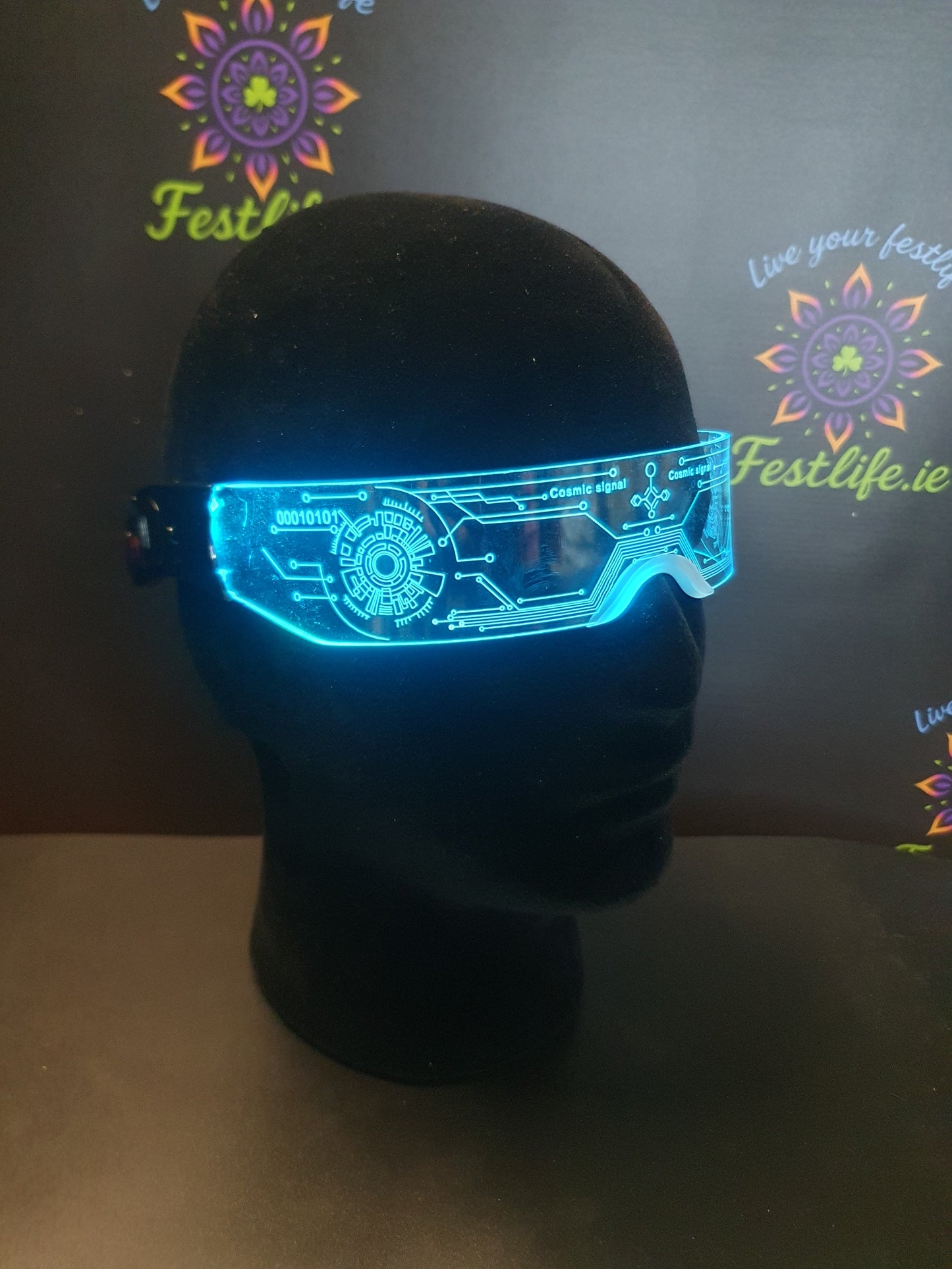 Futuristic LED Light-Up Visor Glasses – 7 Color Glow | Rave, Festival & Party Eyewear
