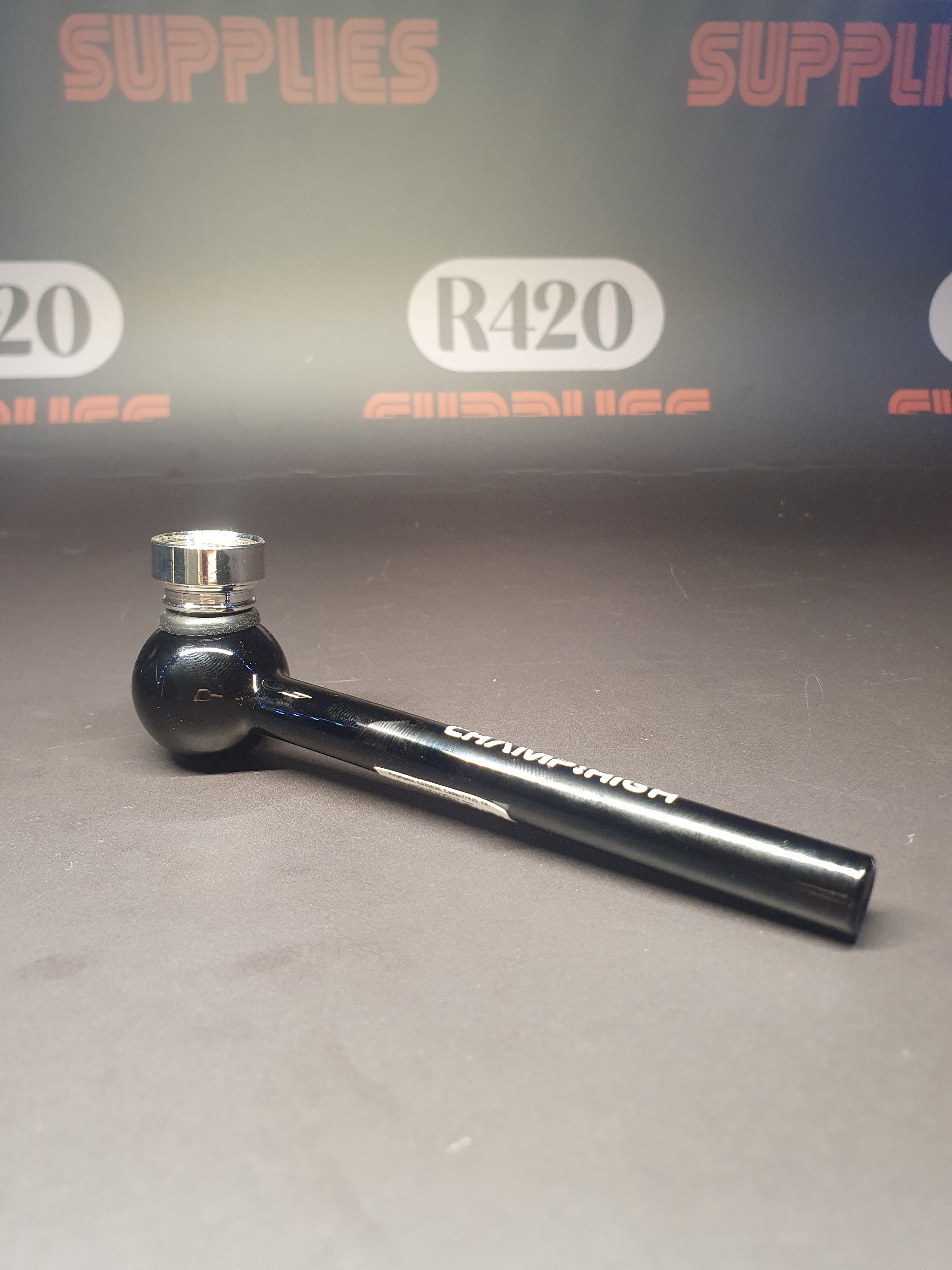 Pool Glass Pipe with Metal Bowl - 115mm