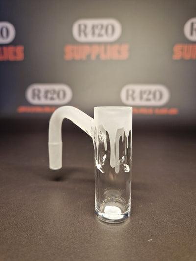 Quartz Banger - 10mm / 90° Male Fitting - Frosted Drip Design with Autospin