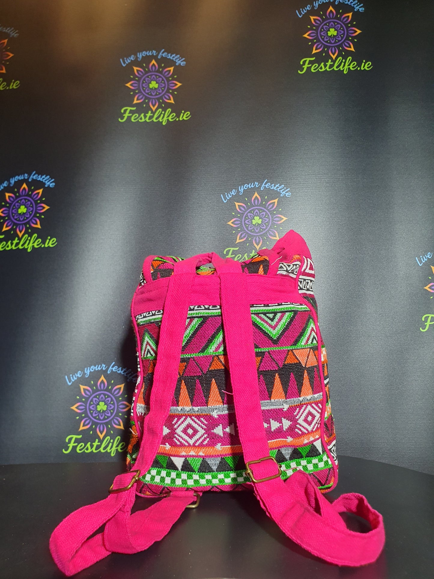 Jacquard Rugzak in Nepalese Stijl – Festival Roze