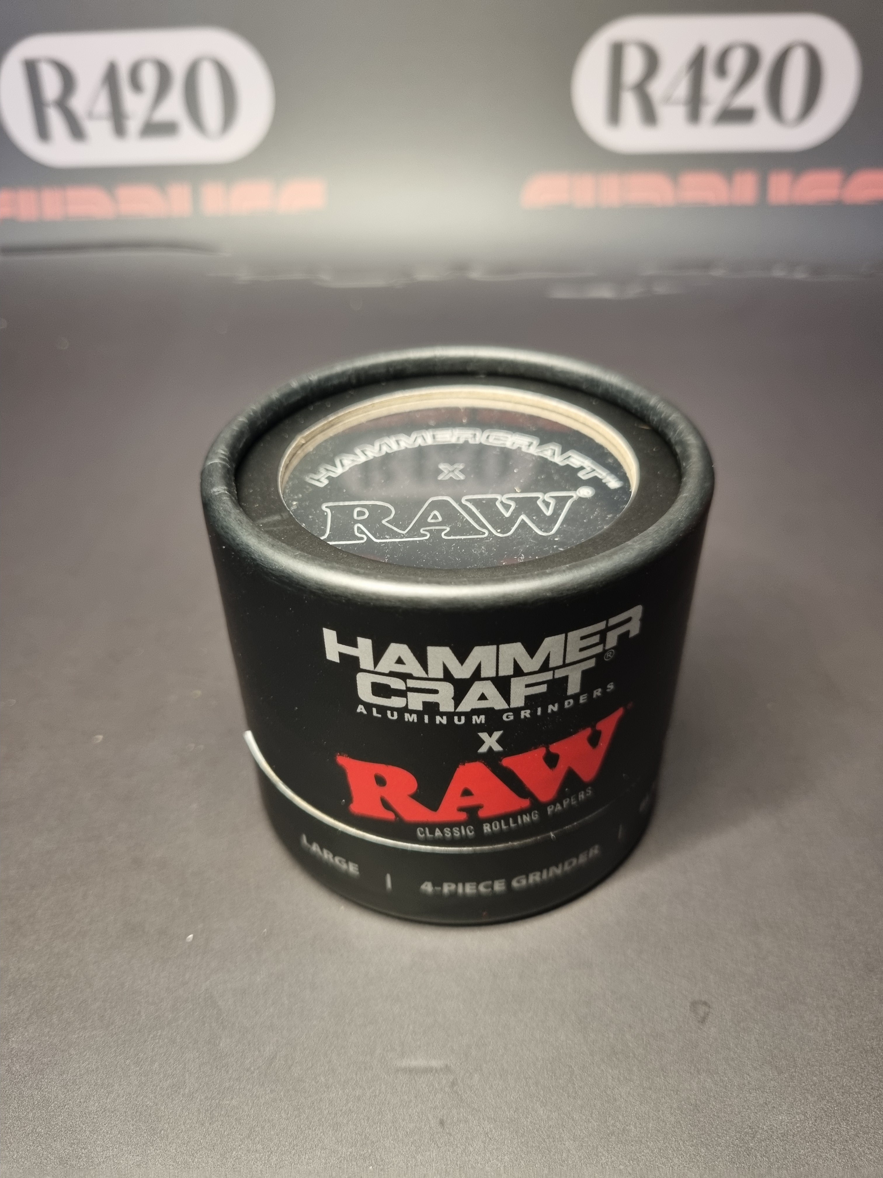 Hammercraft x RAW Aluminium  Grinder - 4 Piece  - Large 61mm - Black