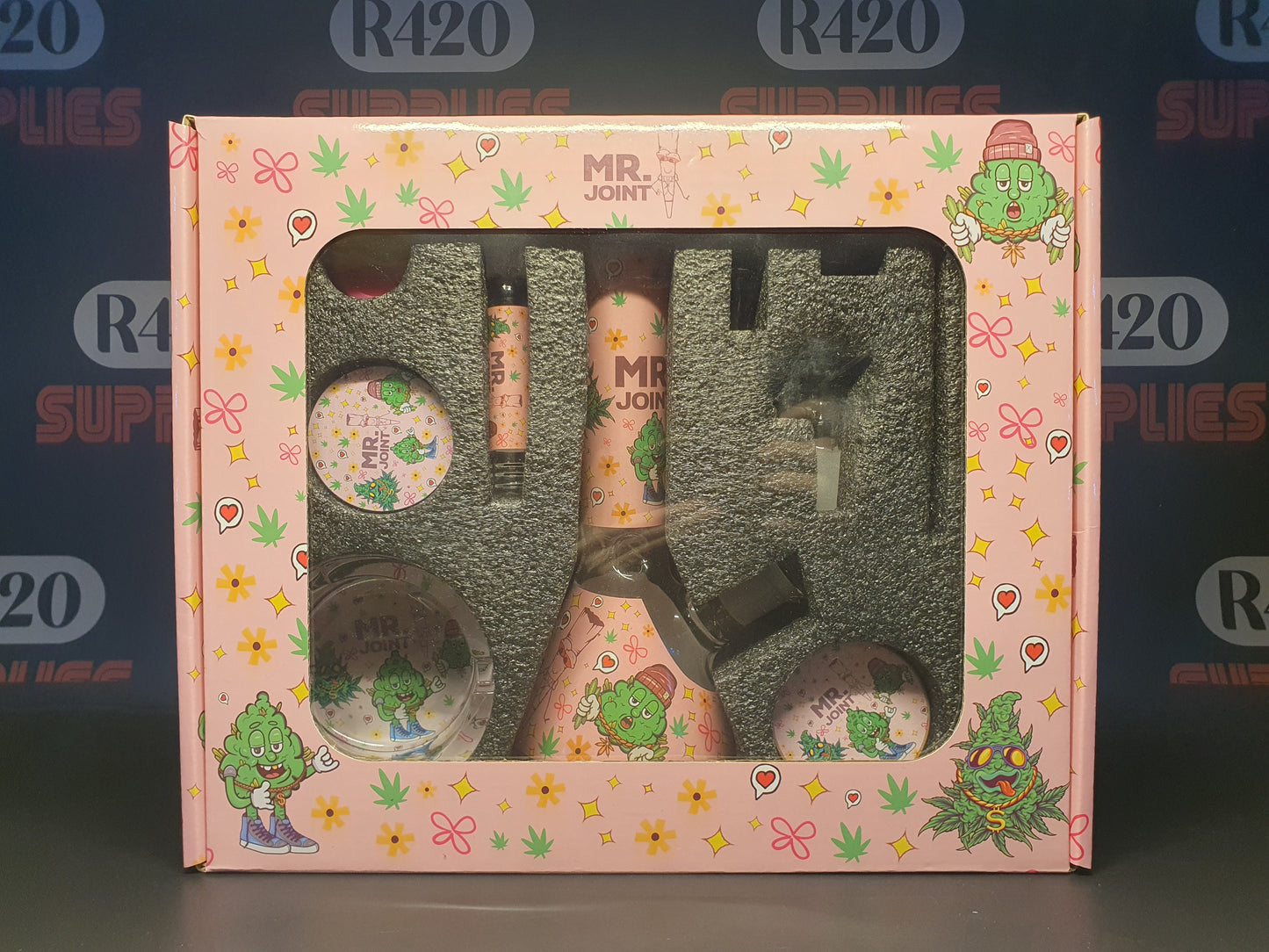 Pink 12 Piece Glass Bong Giftset