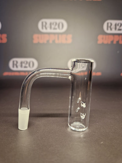 Quartz Banger - 10mm / 90° Male Fitting - Thin Flat Bottom Bucket with Autospin