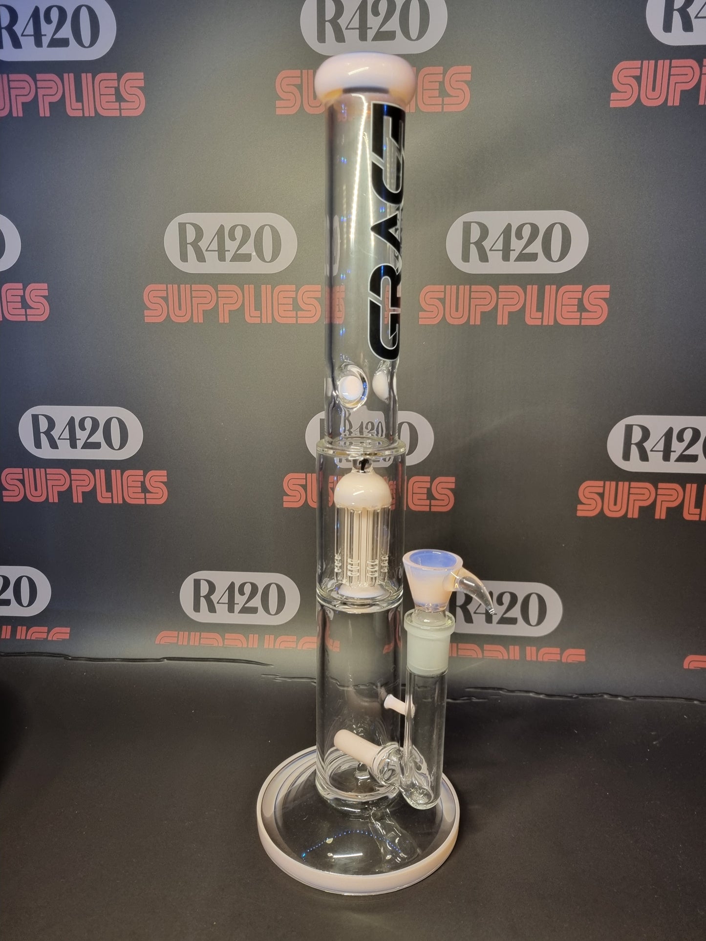 Grace Glass - Pink Barrel Bong H:42cm - 5mm Thick